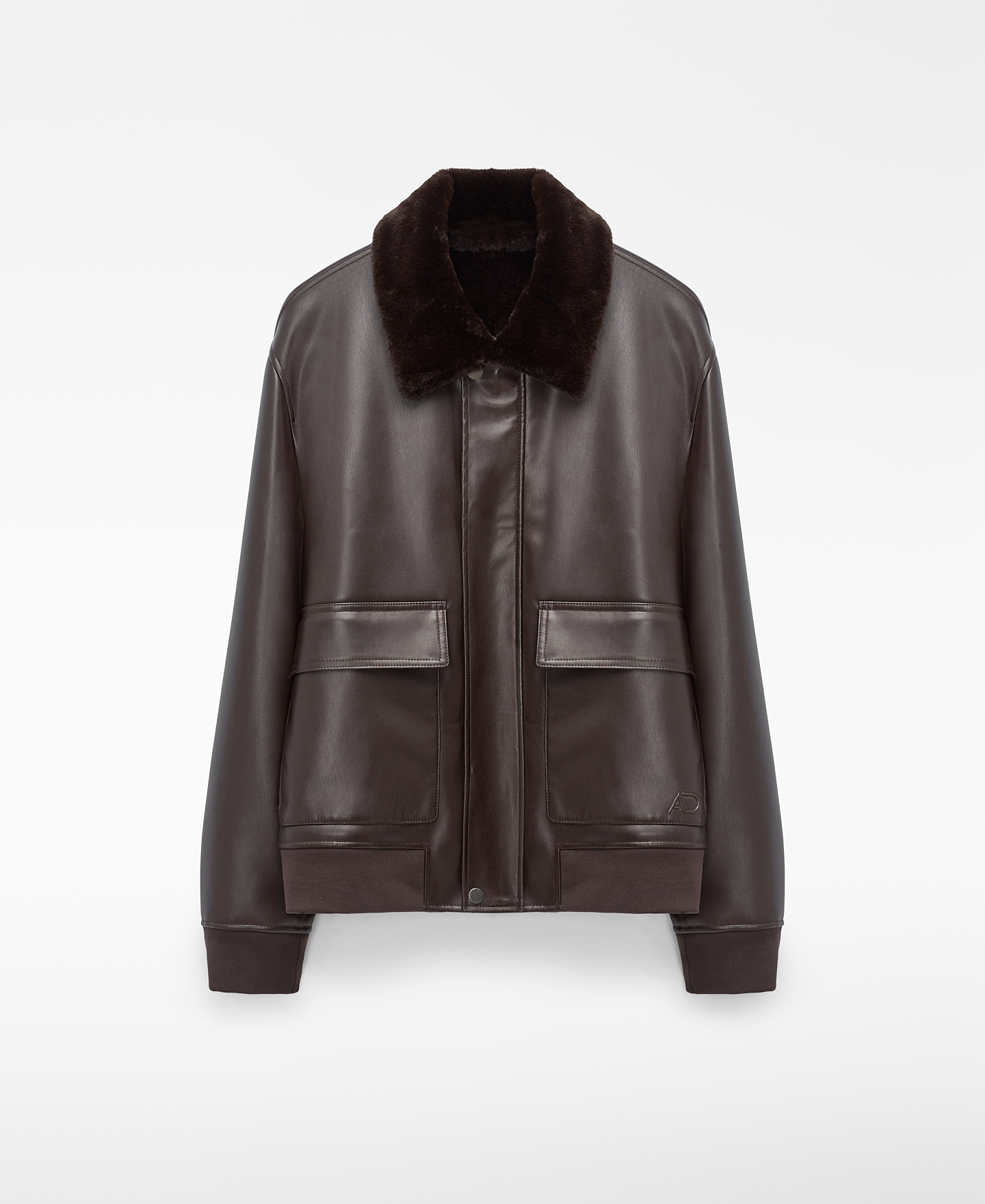 Leather-Non-Leather aviator jacket image number 6