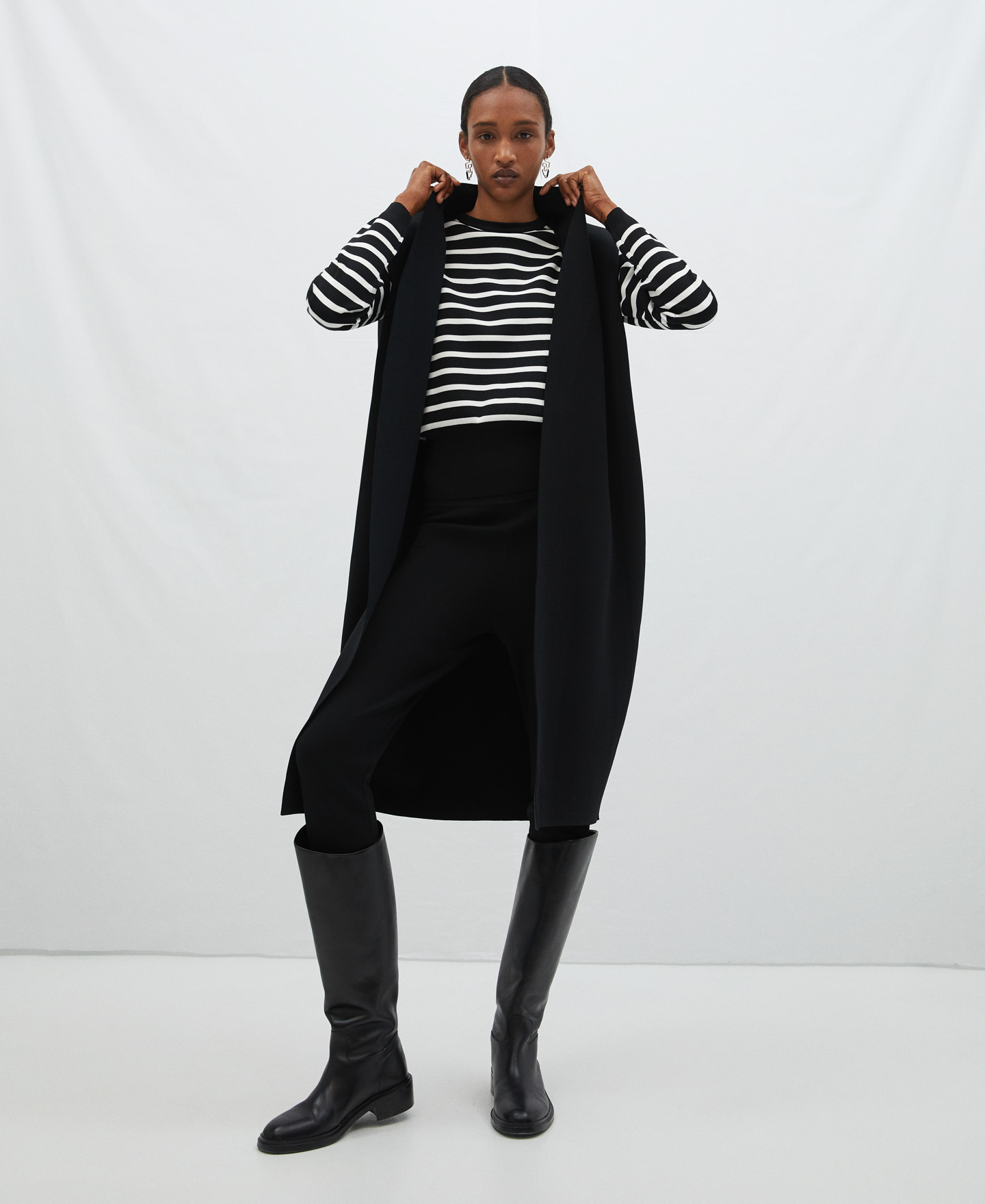 Viscose and nylon rubber knitted jumper image number 1