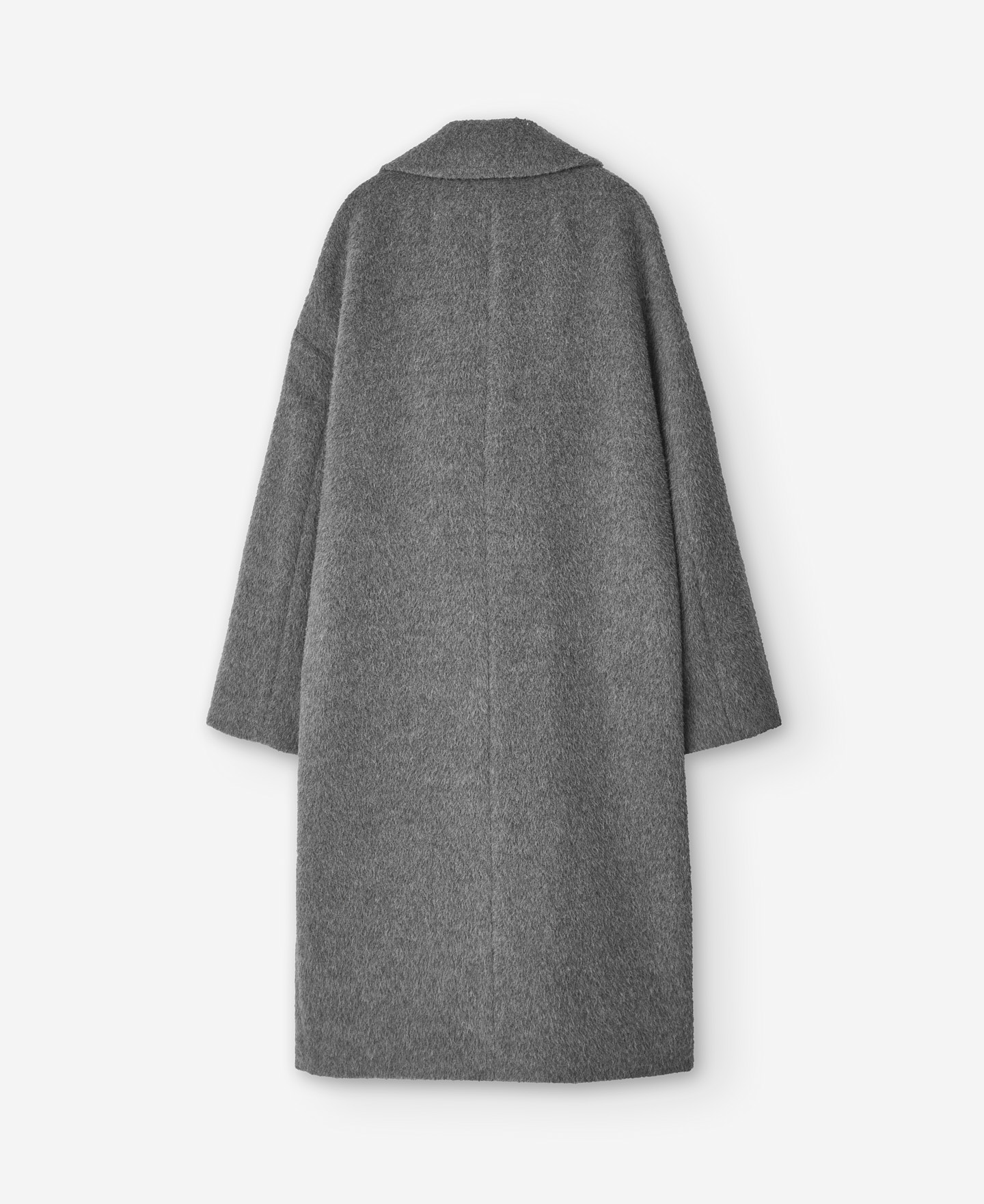 Abrigo tejido alpaca para mujer gris image number 5
