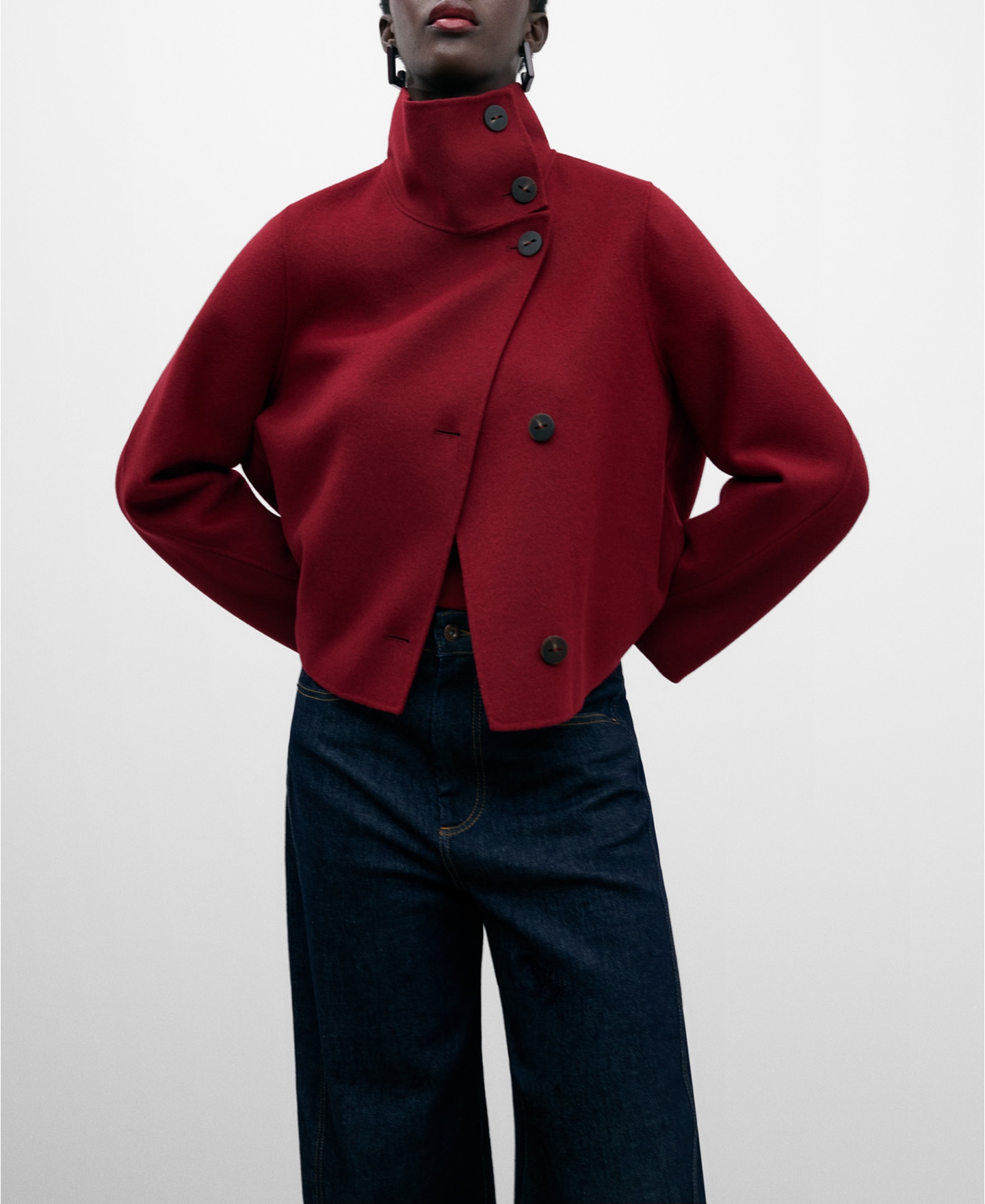 Double face fabric short jacket women image number 0
