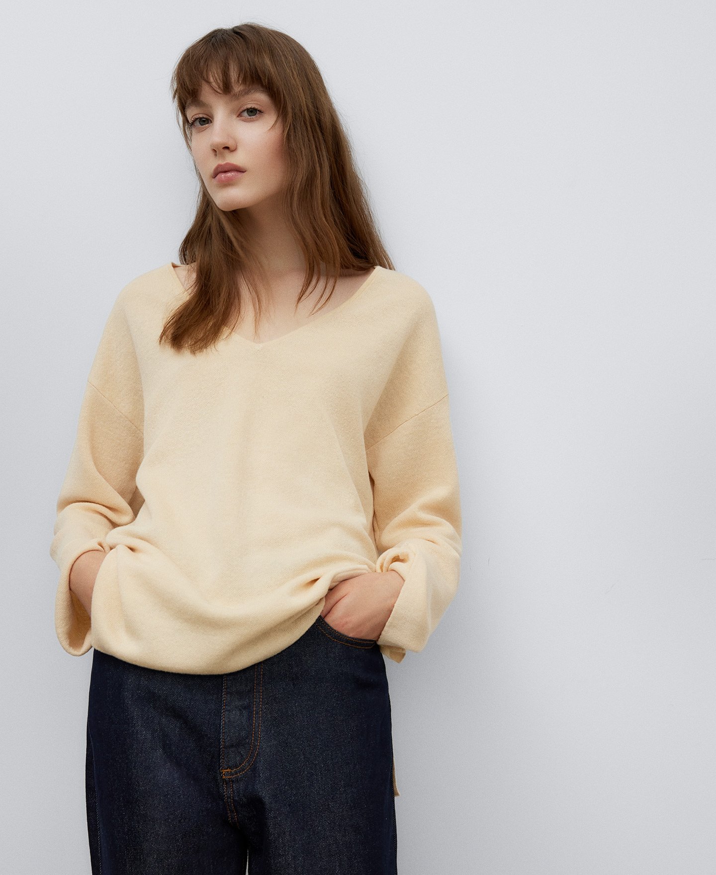 Pull en maille double face pour femme image number 0