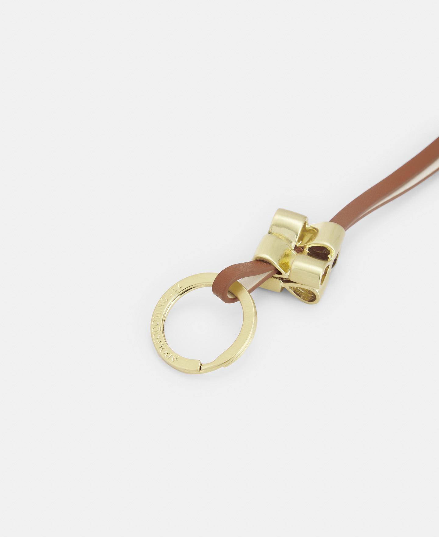Braided metal and leather keyring image number 1
