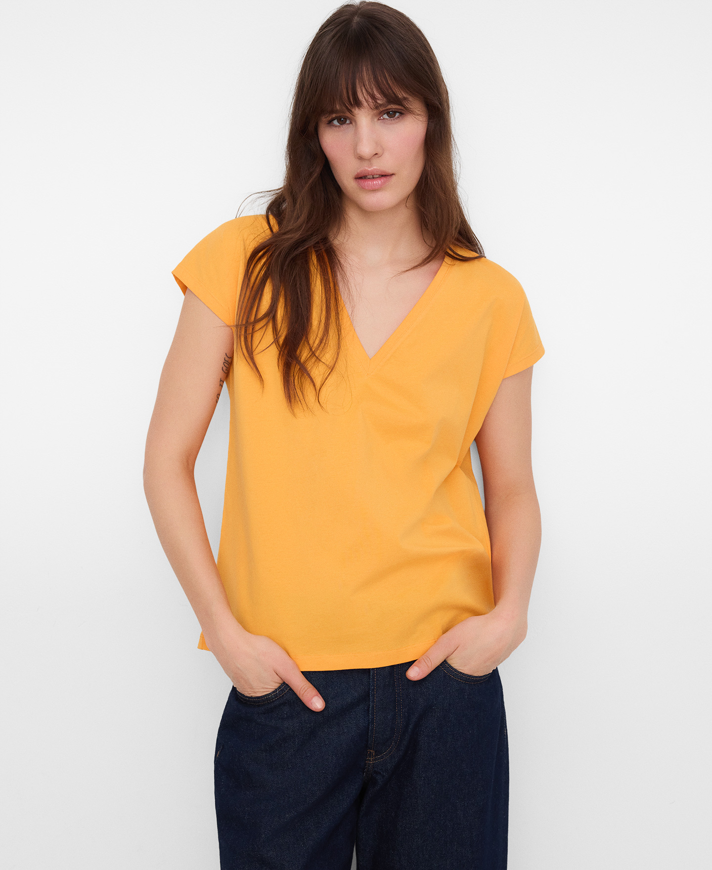 Camiseta com decote em V PYRATEX&reg; Algod&atilde;o Espanhol image number 0