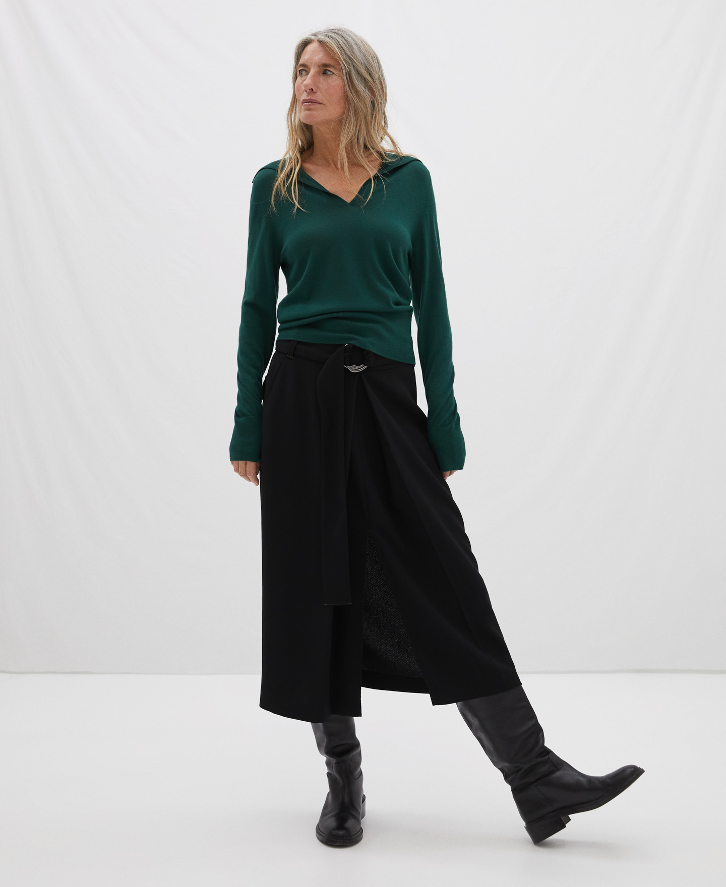 Polo neck sweater in merino wool image number 1
