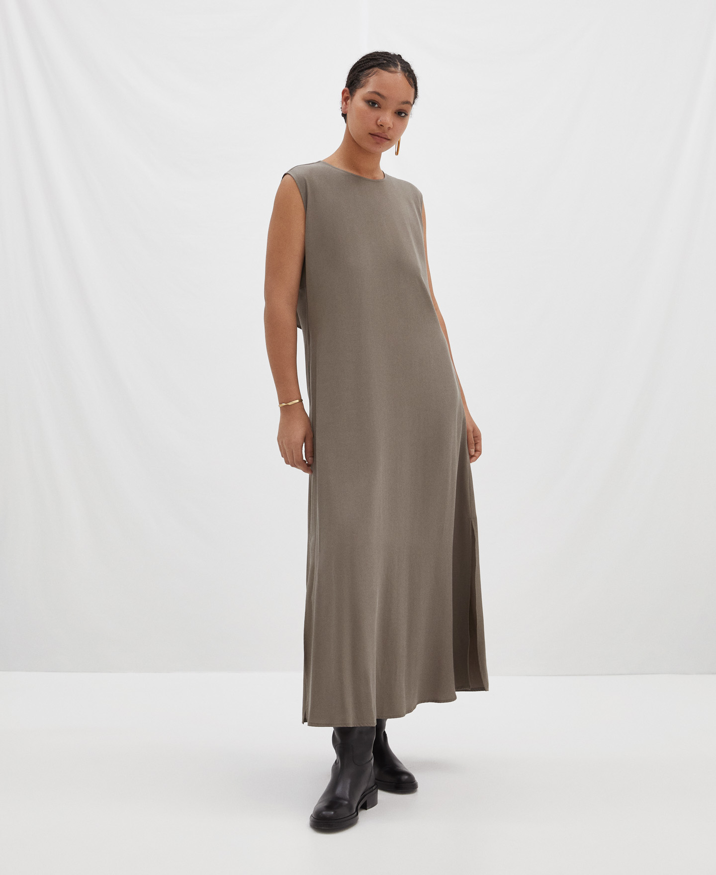 Vestido anudado en lyocell image number 0