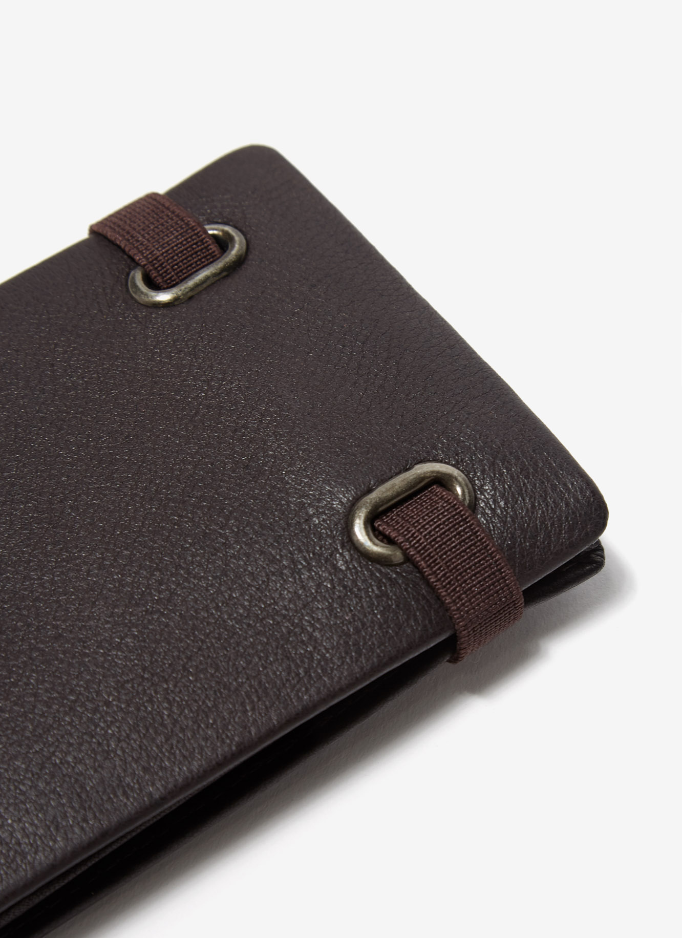 Leather wallet with elastic closure image number 1