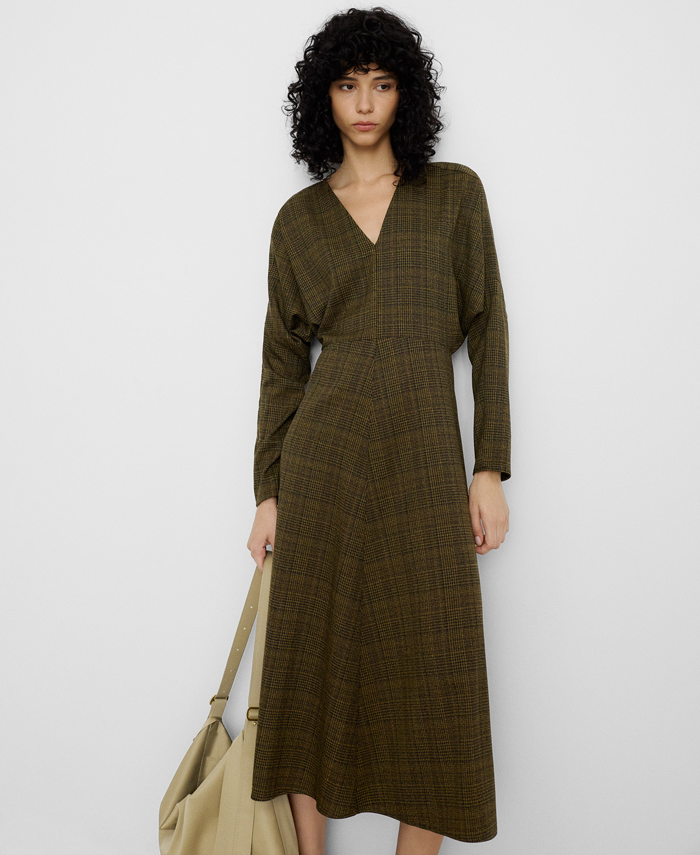 Checkered Japanese sleeve dress image number 0