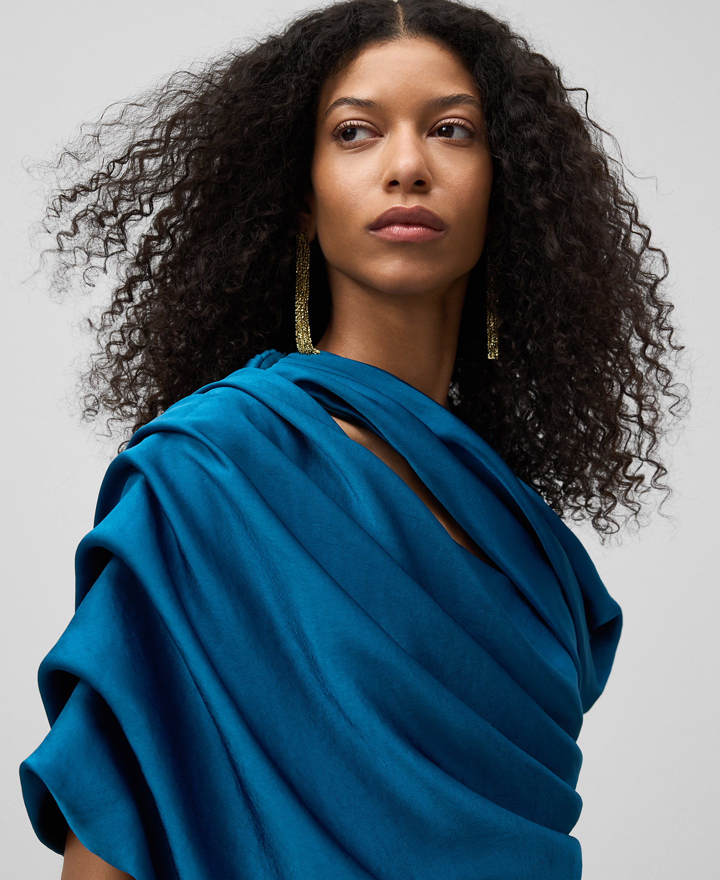 Draped long dress woman image number 3
