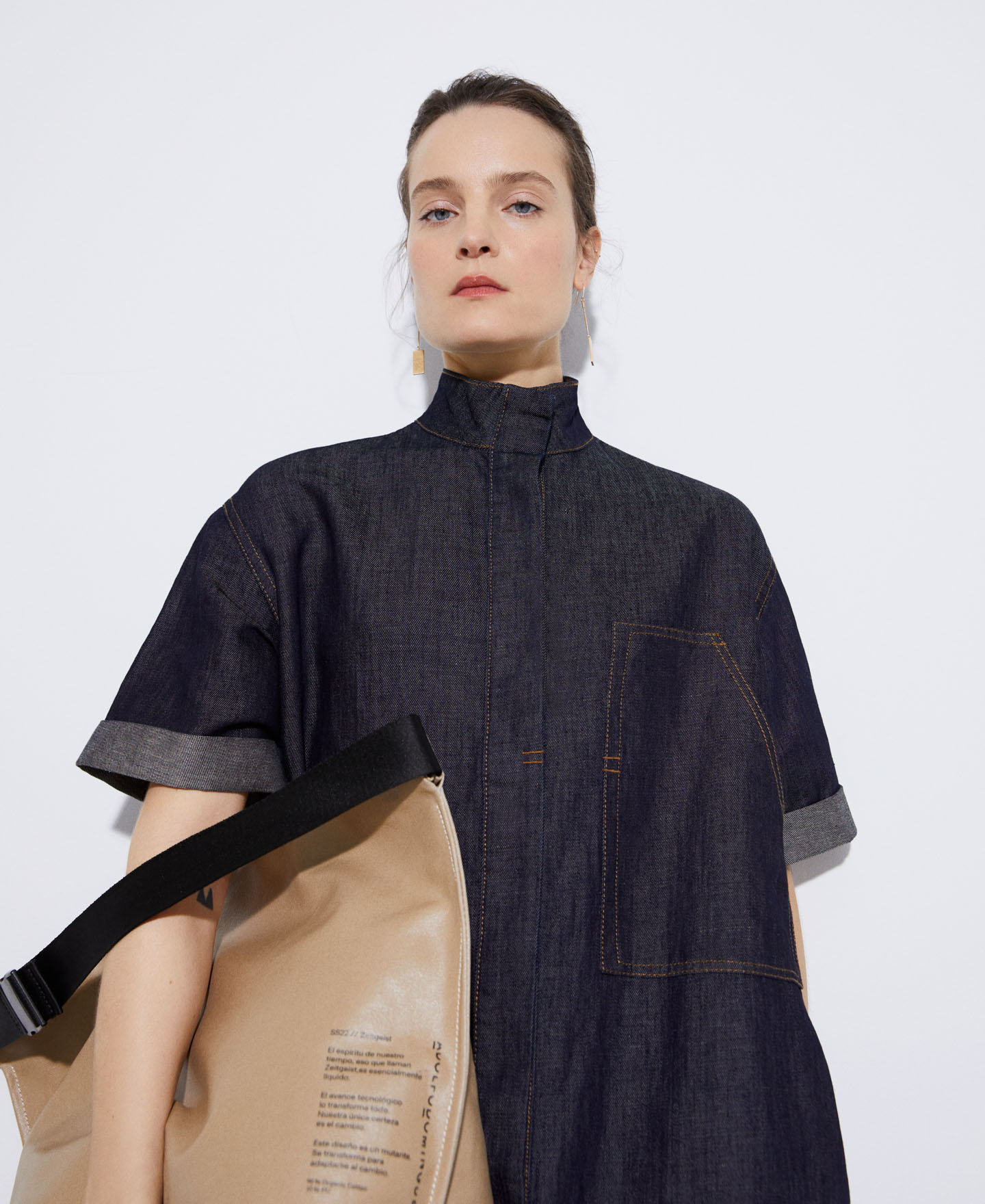 Linen and cotton shirt dress image number 4