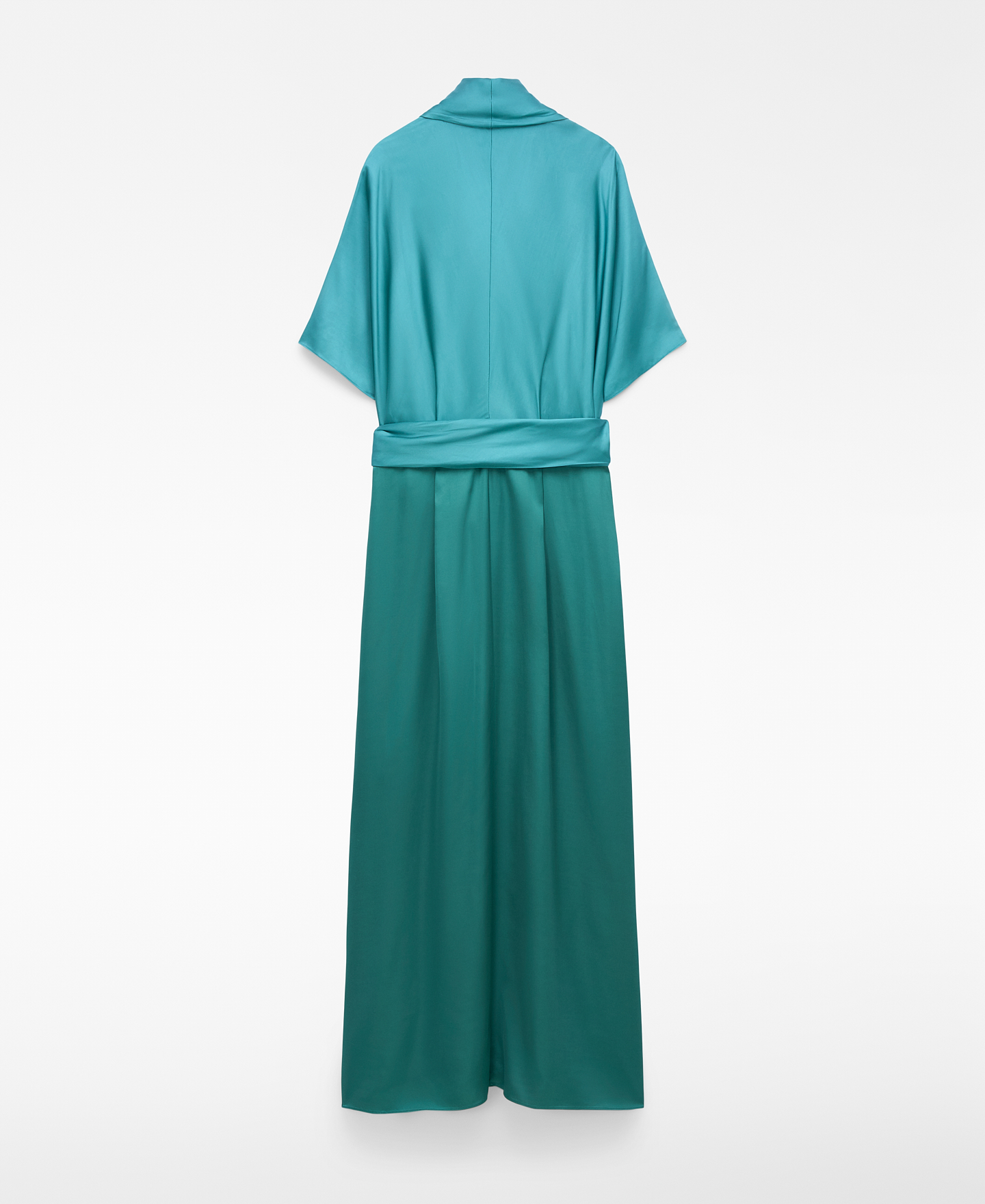 Satin wrap dress with buckle image number 5