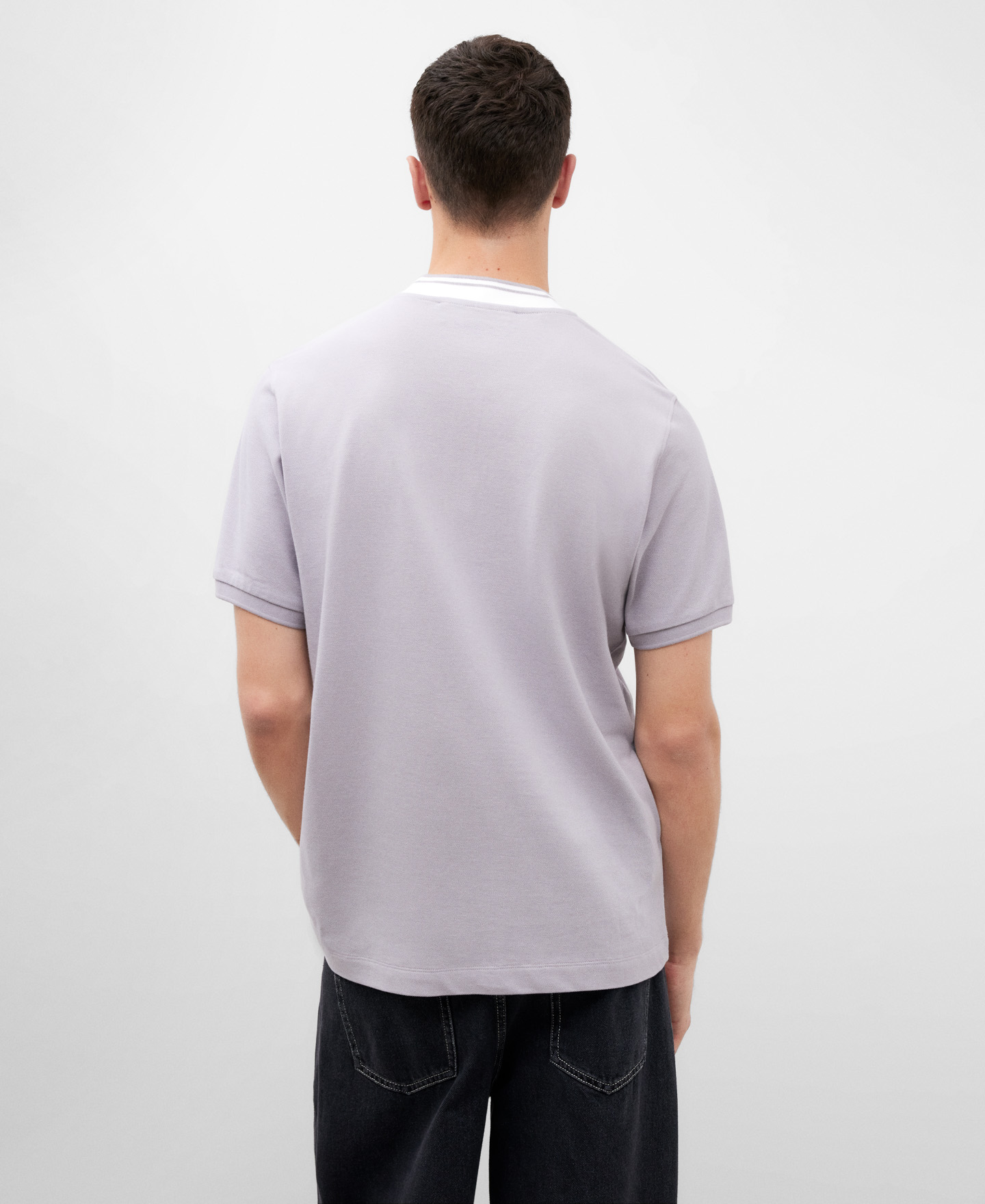 Bomber collar piqué polo shirt image number 2