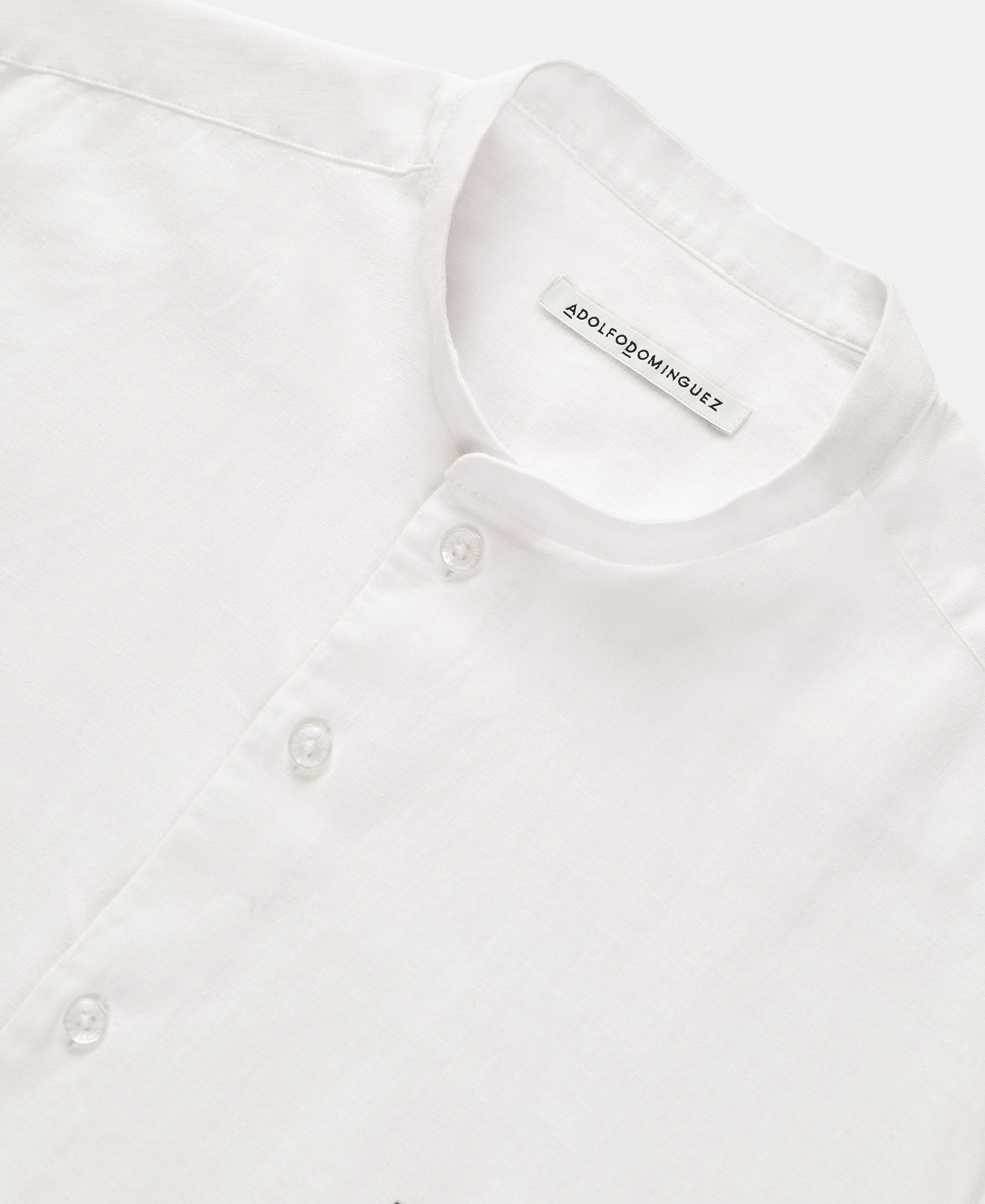 Mandarin collar short sleeve shirt image number 6