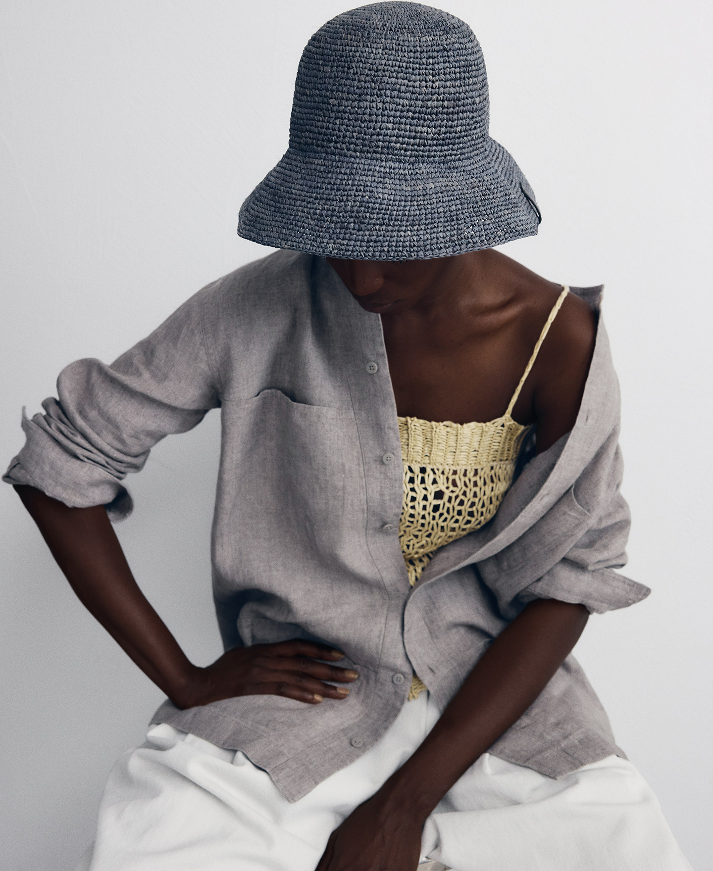 Raffia bucket hat image number 3