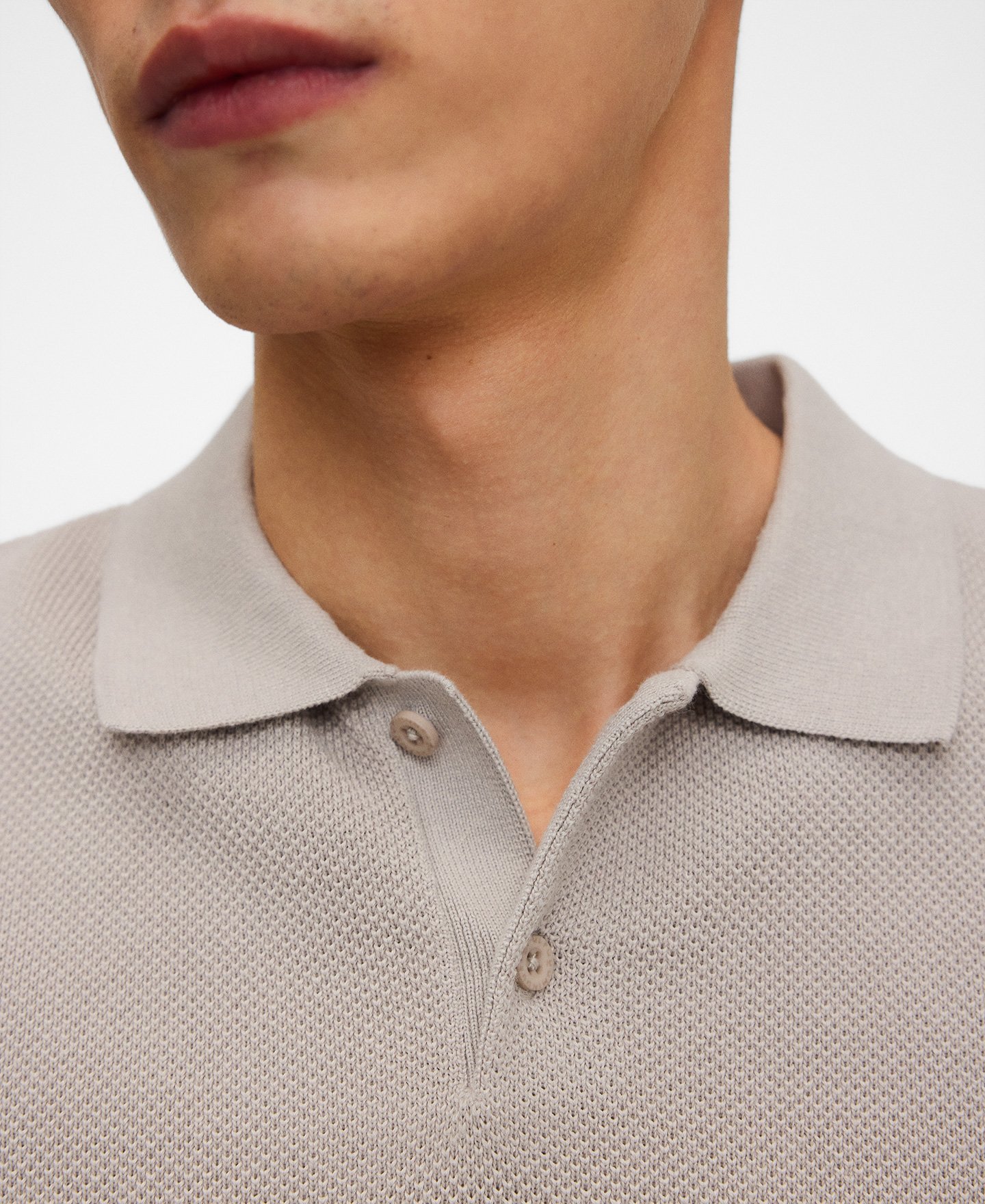 Regular fit structured knit polo shirt image number 3