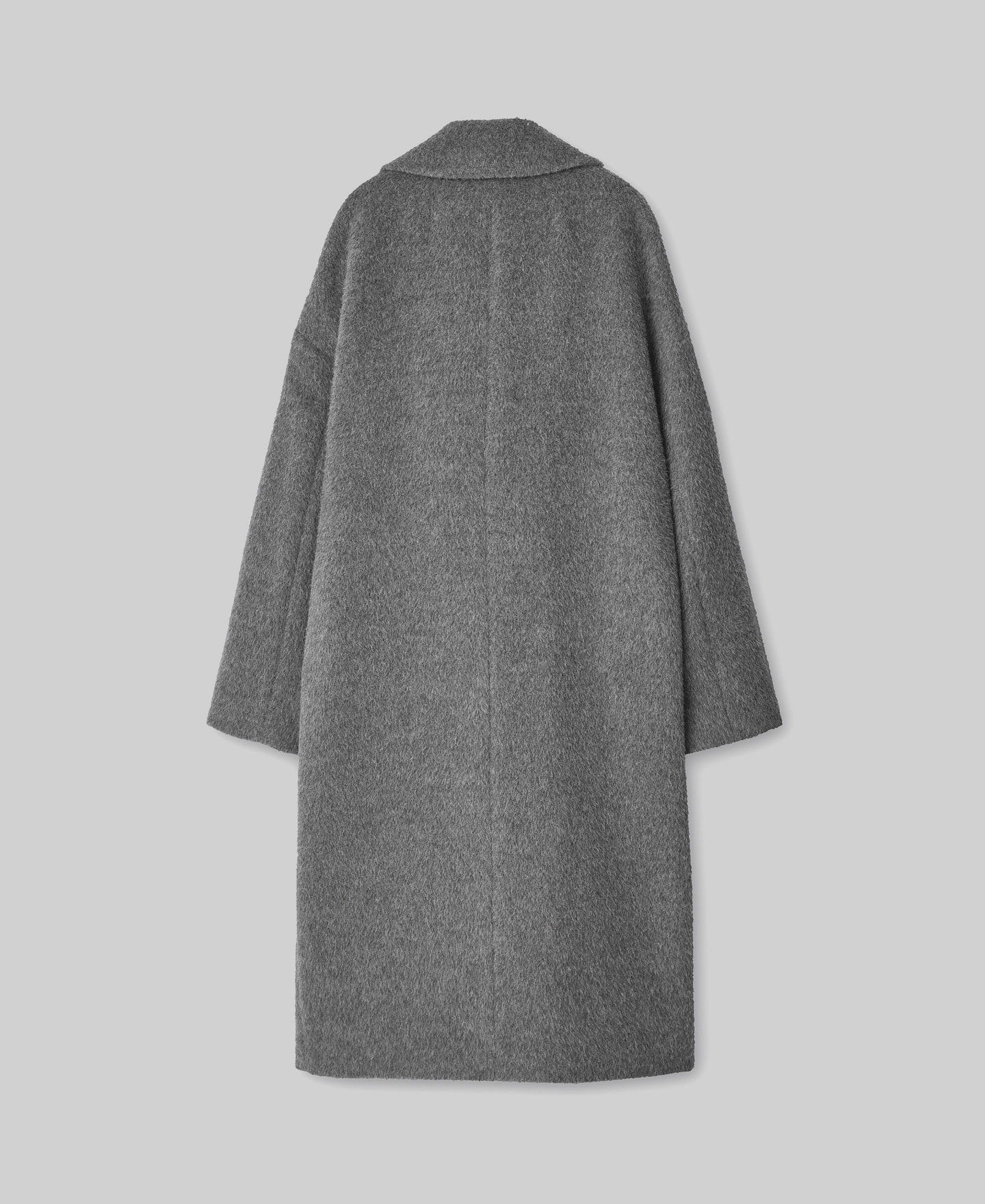 Grey alpaca woven coat for women image number 5