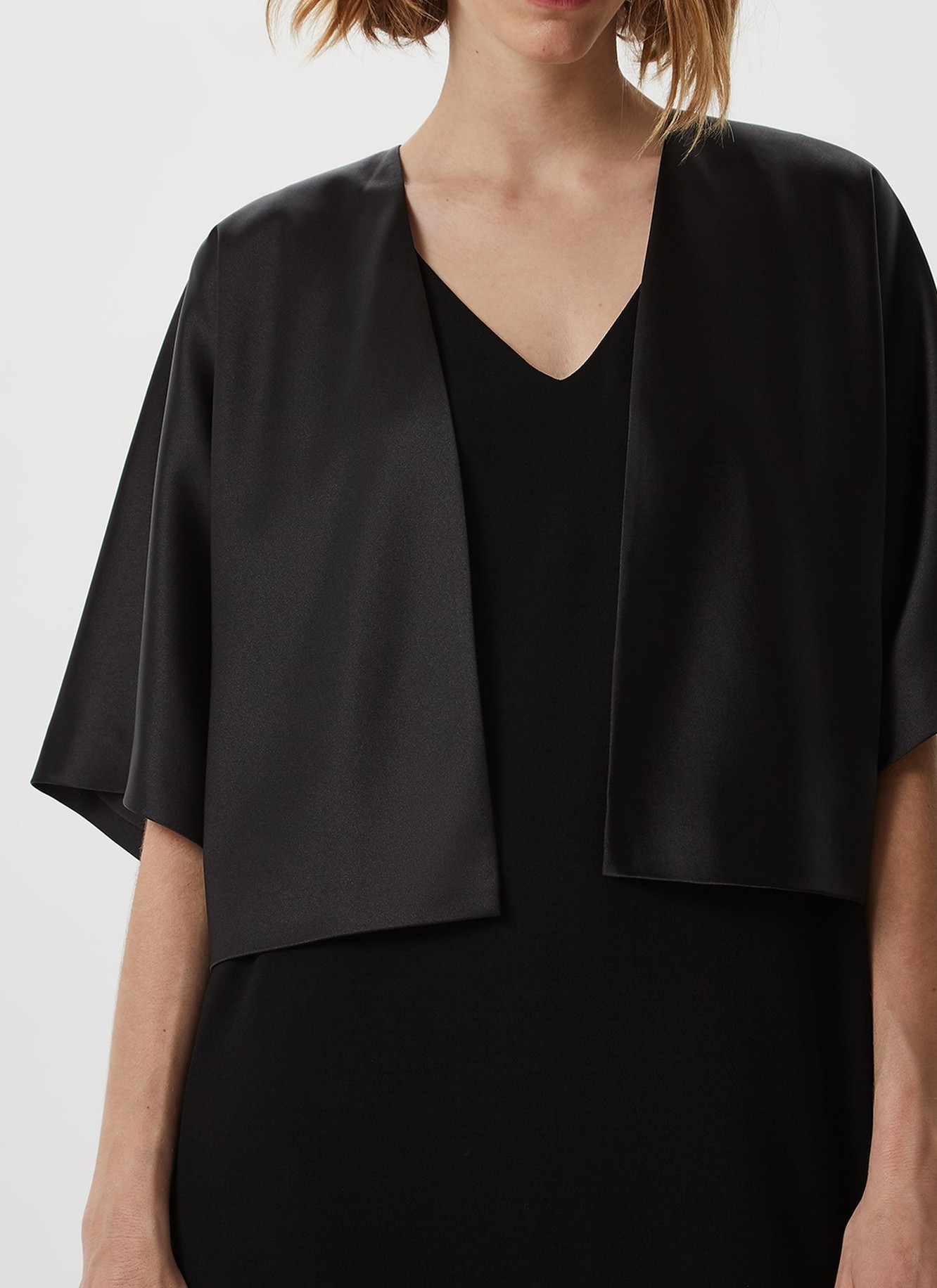 Cocktail jacket in satin fabric image number 3
