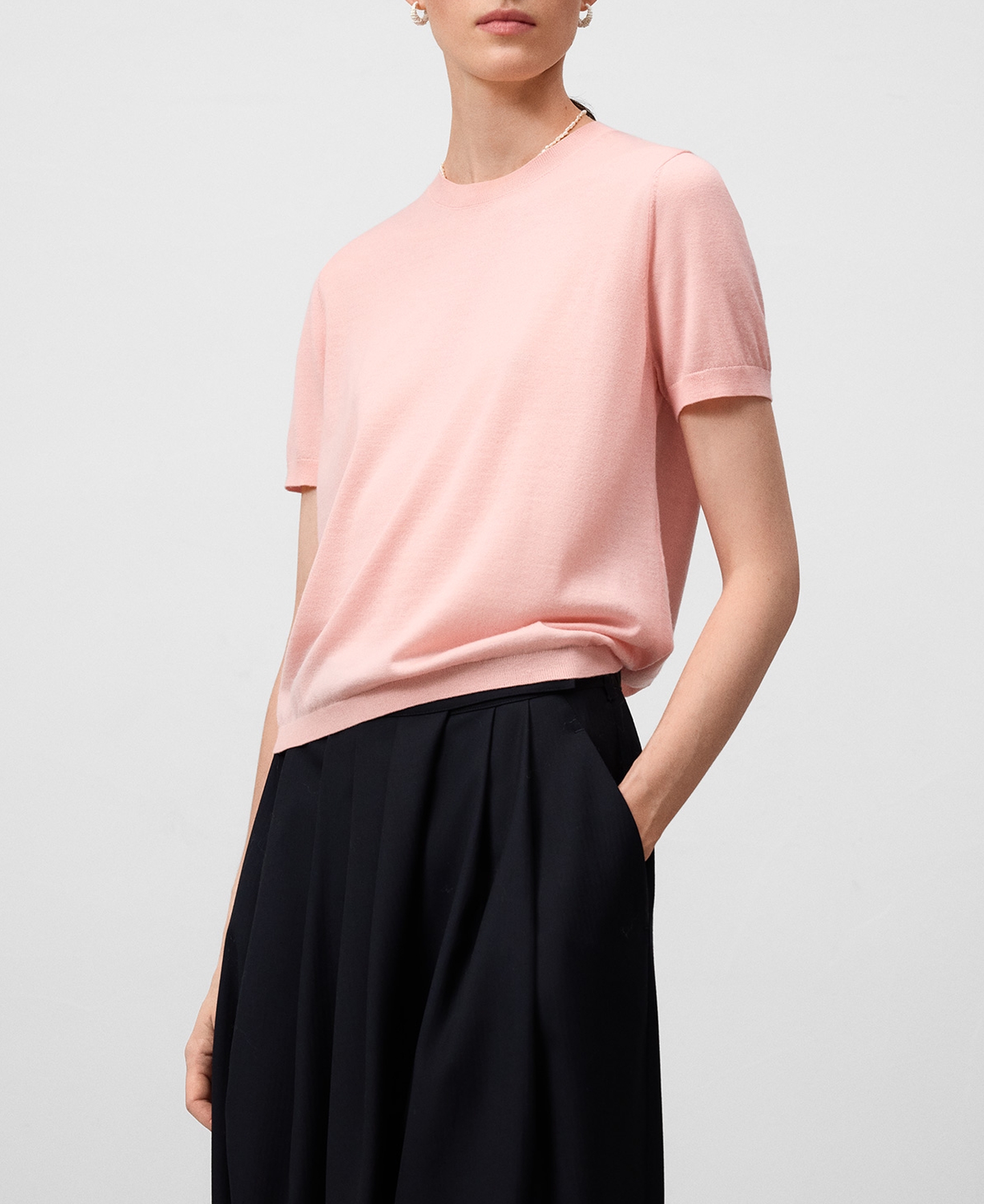 Merino wool short sleeve sweater image number 0