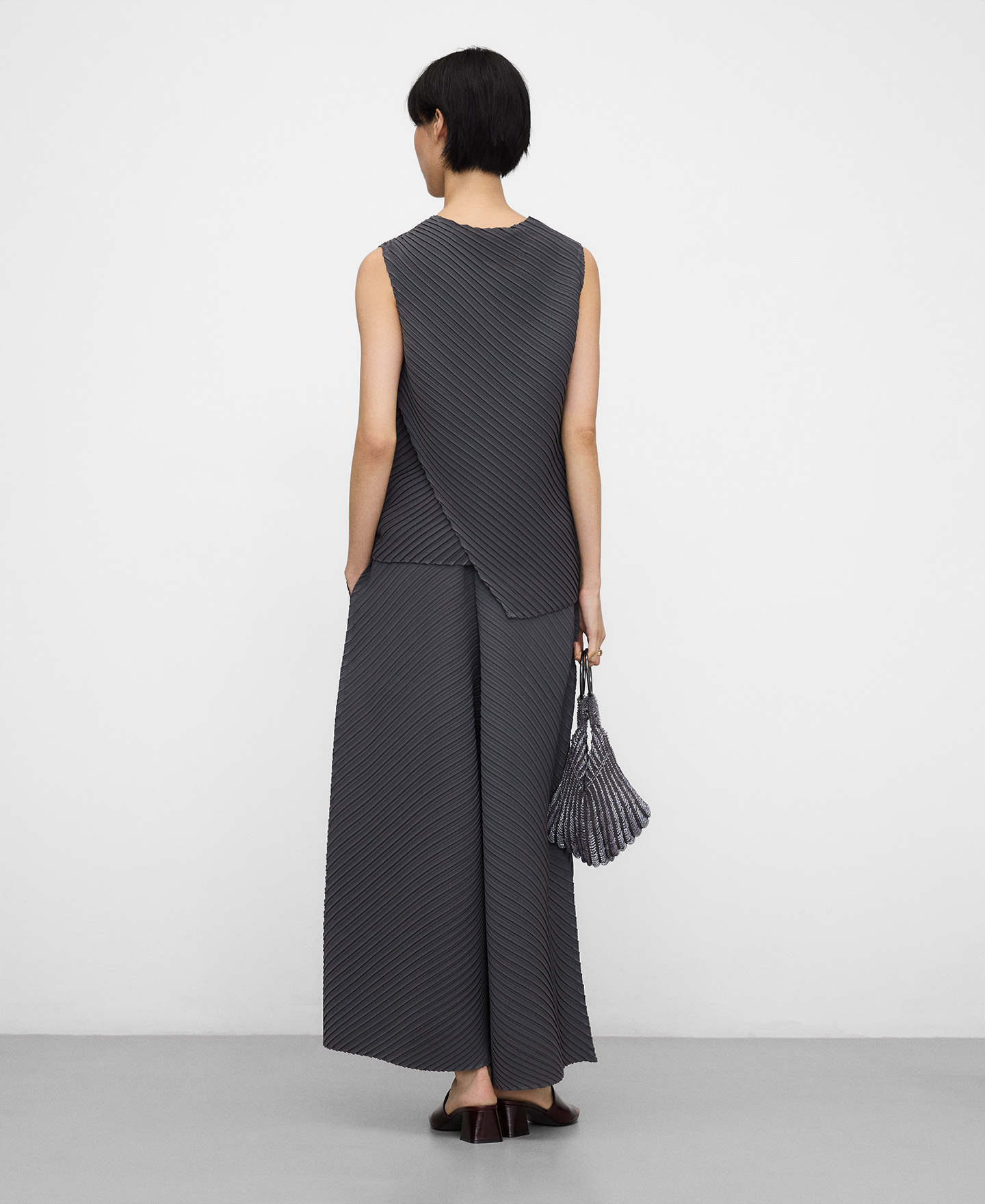 Crinkle wide-leg trousers image number 2