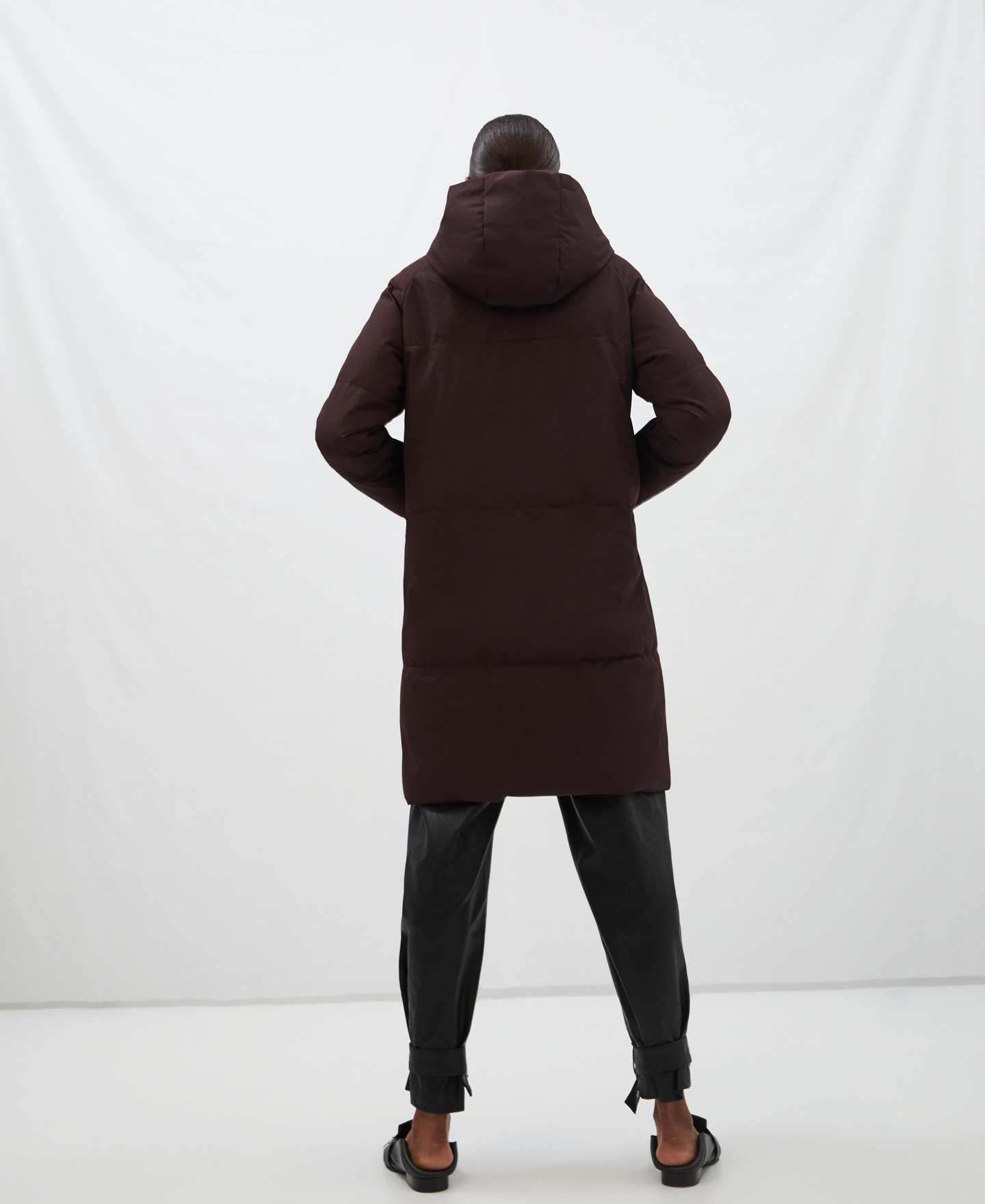 Long padded jacket with hood image number 2
