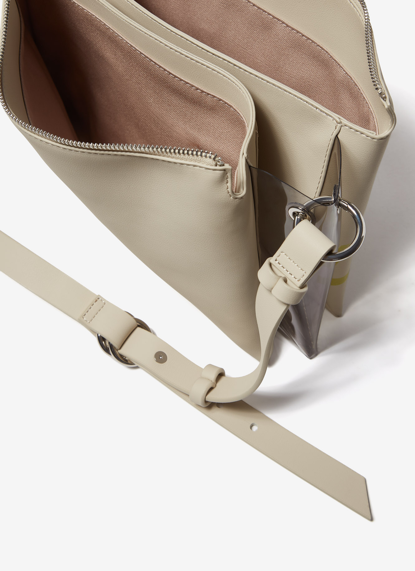 Faux-leather accordion crossbody bag image number 3
