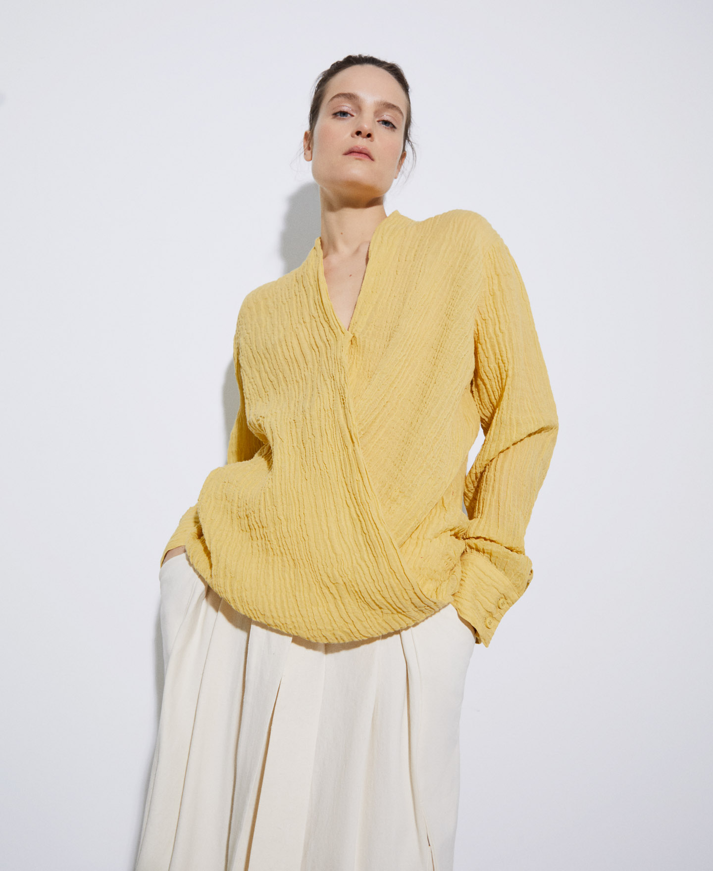 Ramie and cotton heron blouse image number 0