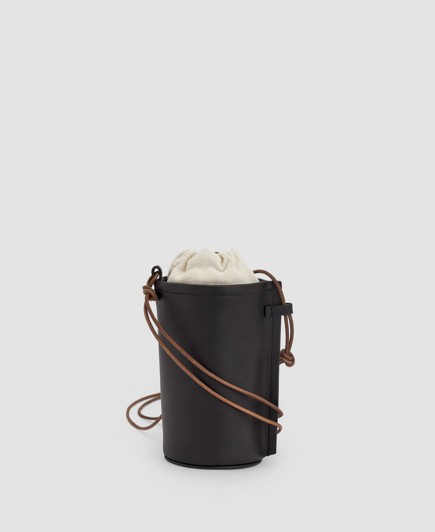 Circular shoulder bag in bovine leather image number 1