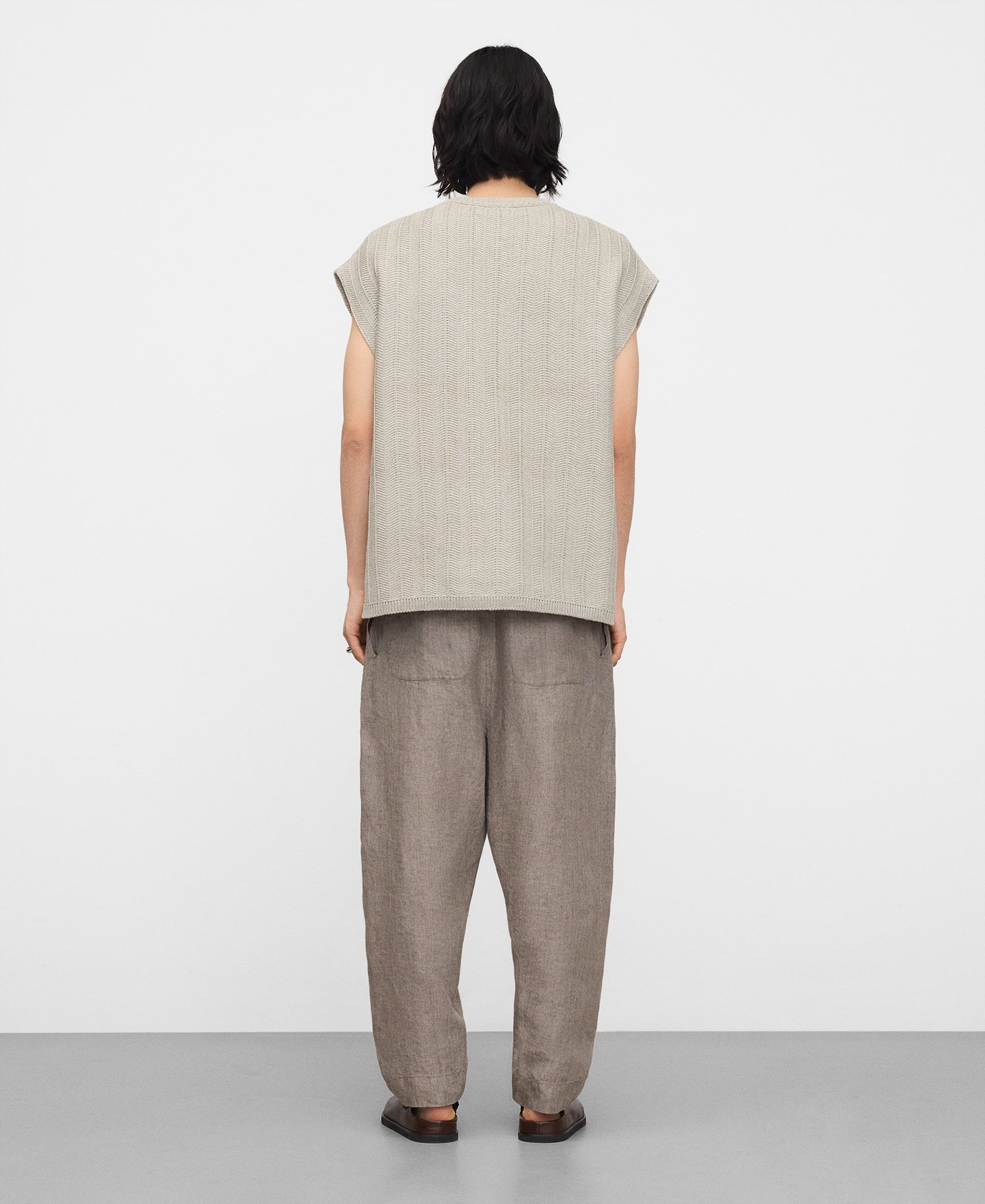 European linen worker trousers image number 2