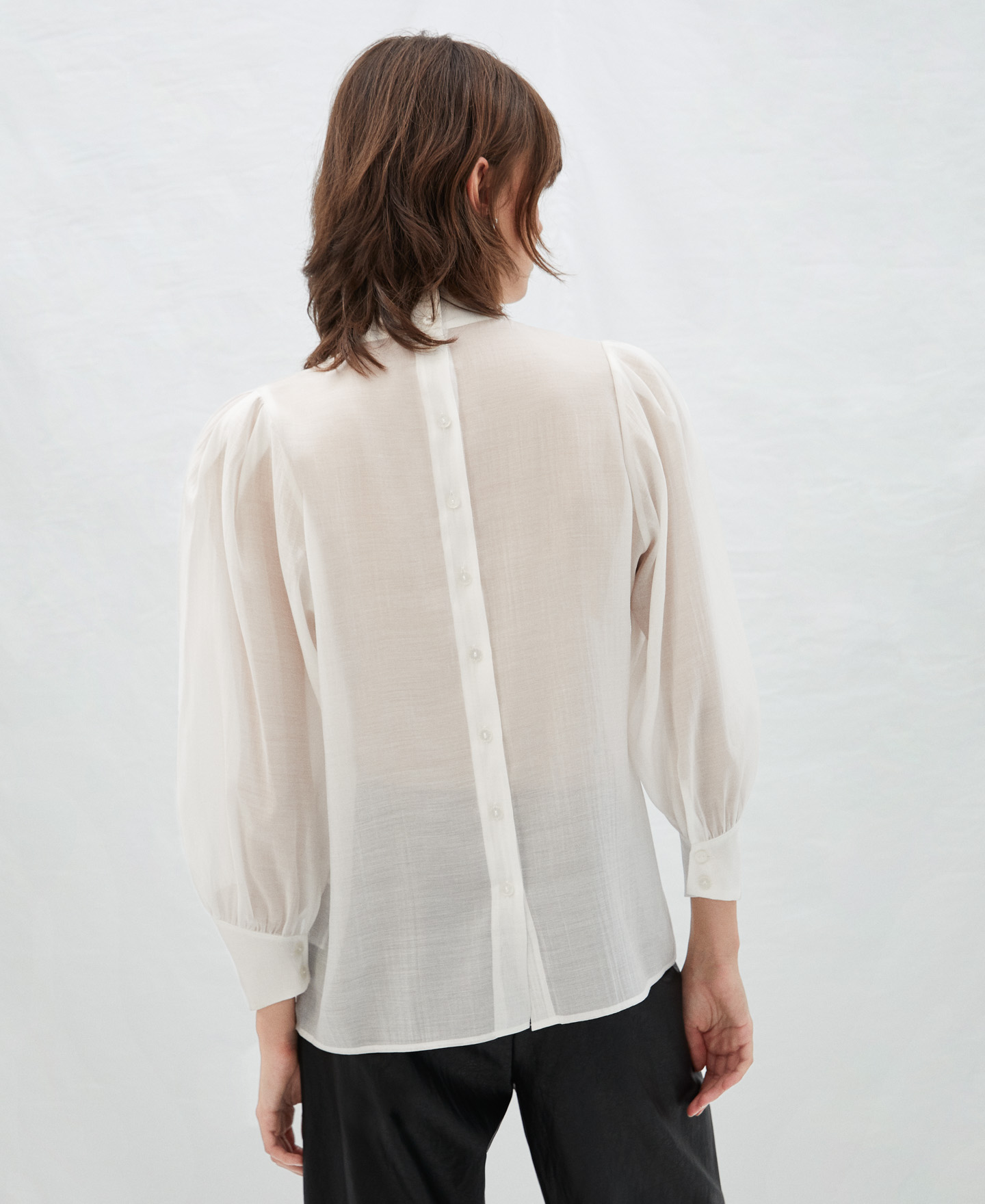 Semitransparent blouse in lyocell image number 2