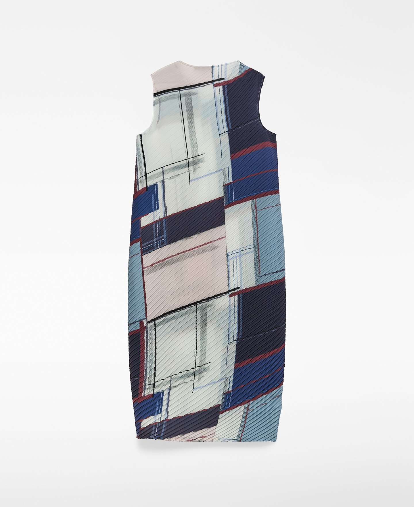 Printed crinkle midi dress woman image number 5