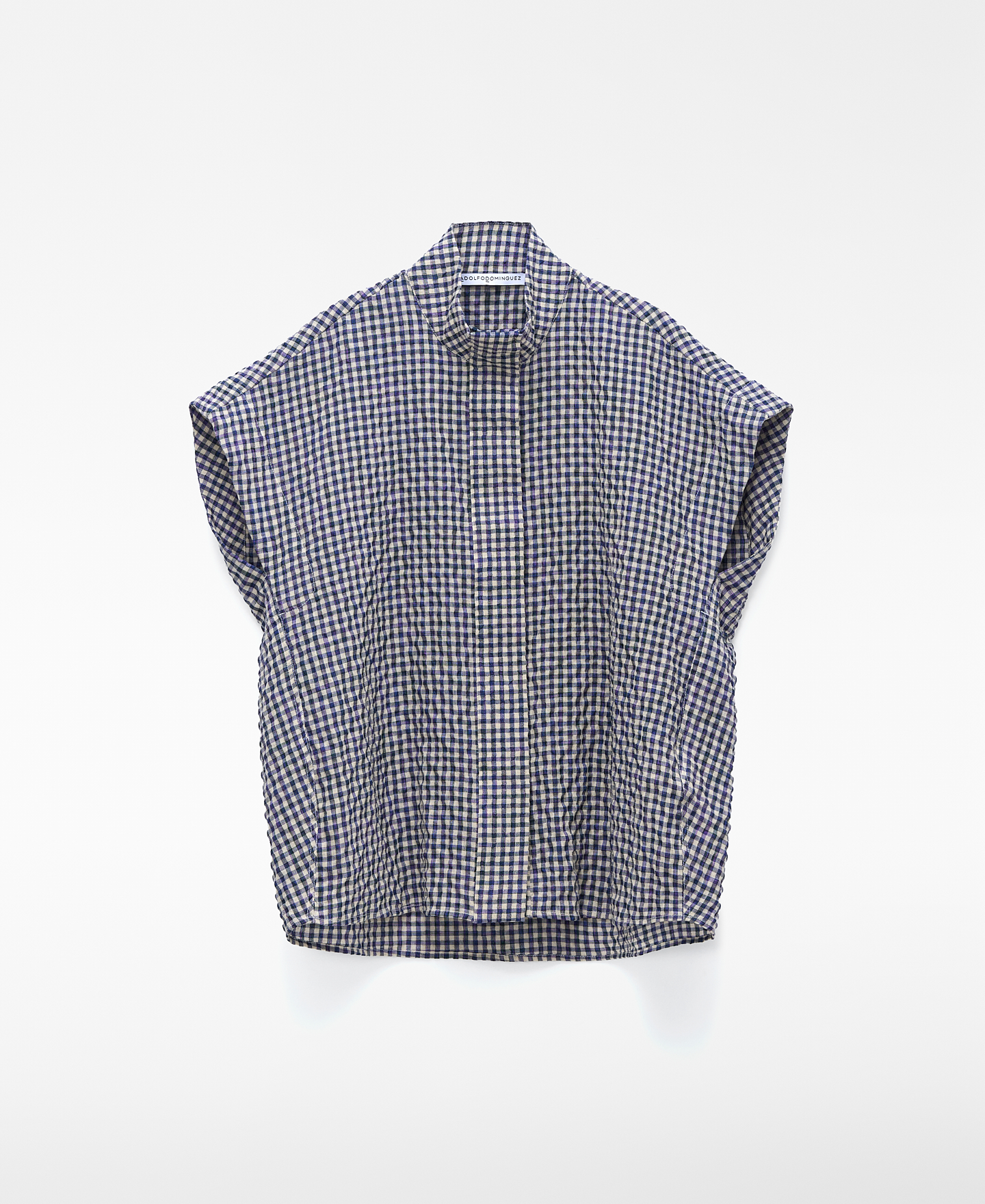 Gingham seersucker shirt image number 4