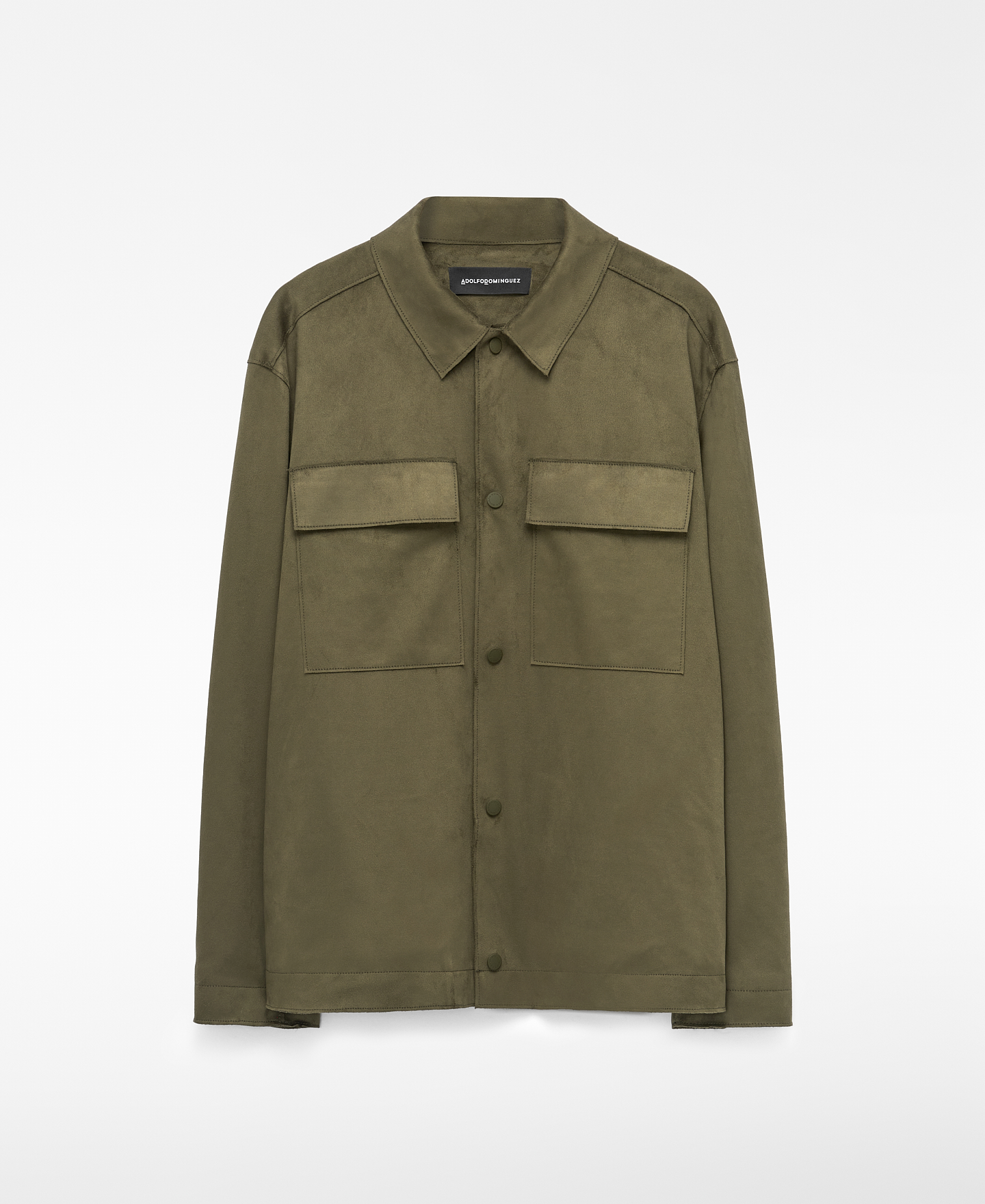 Spread collar suede-effect jacket image number 6