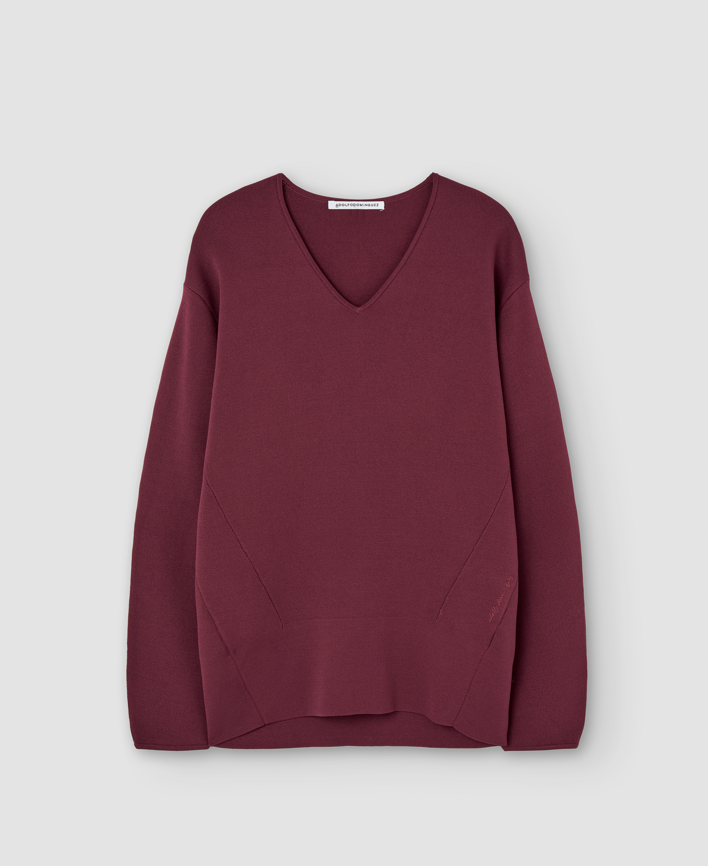Jersey cuello pico en viscosa y nailon image number 4