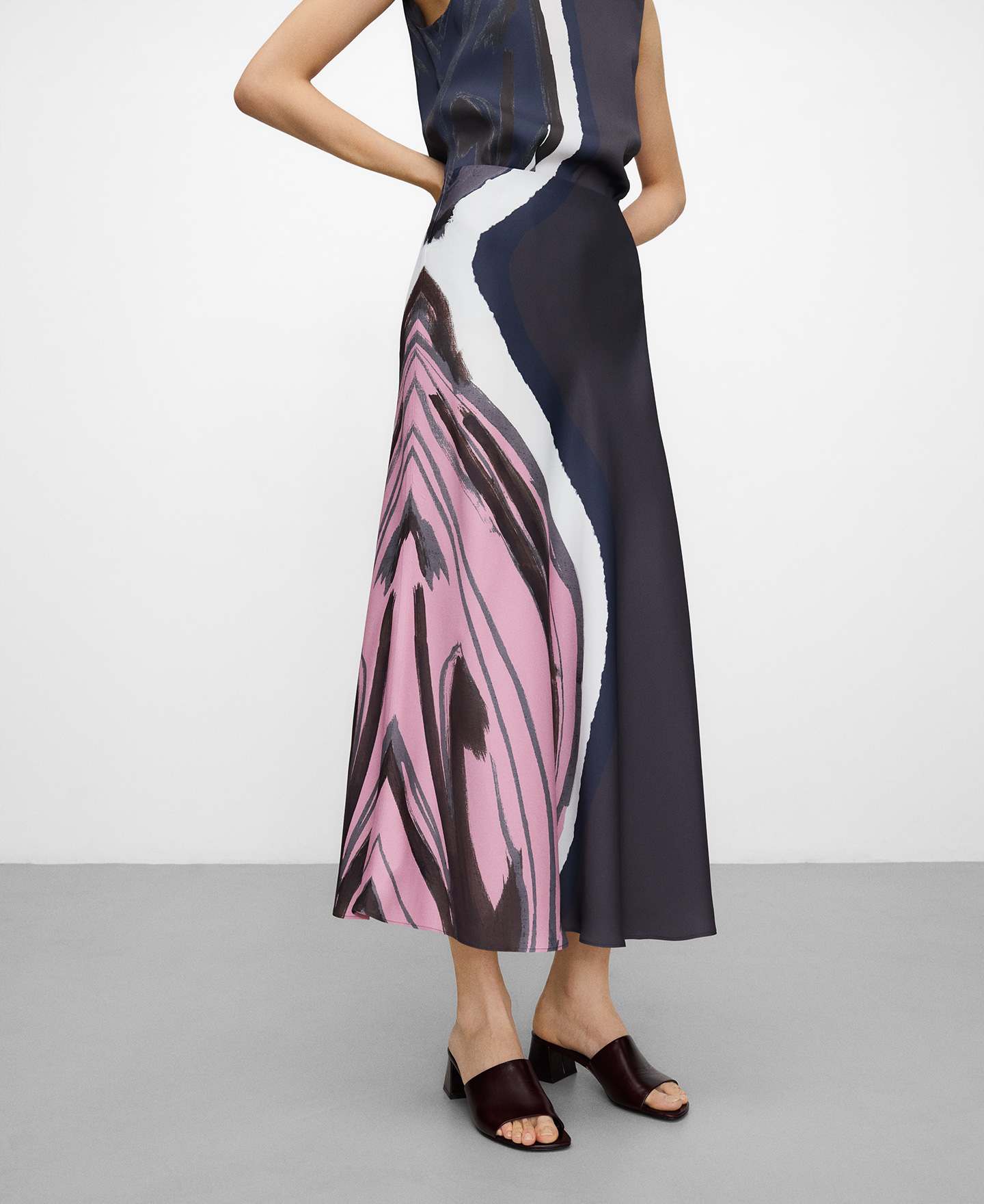 Printed A-line skirt image number 0