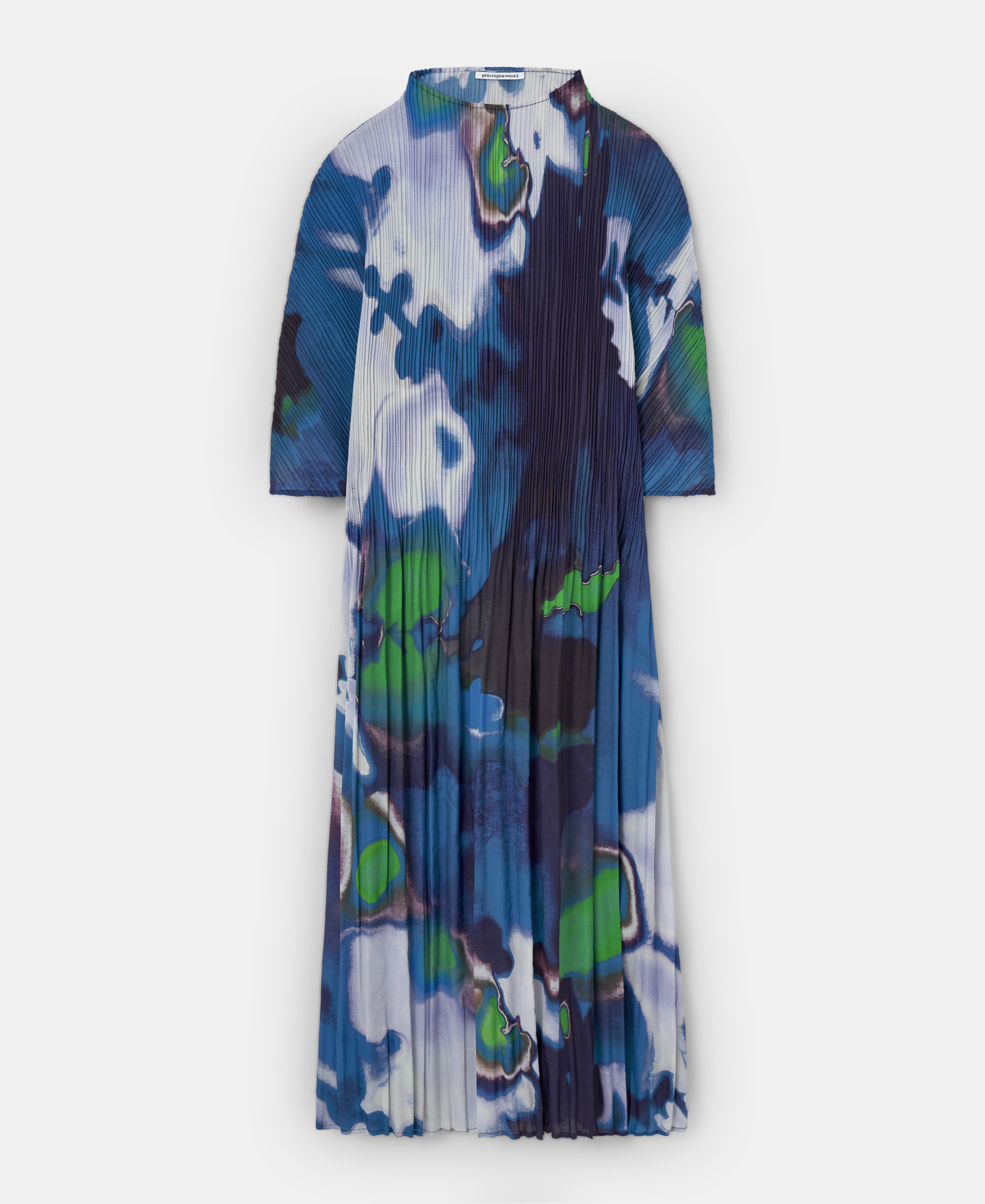 Neon printed crinkle midi dress image number 4