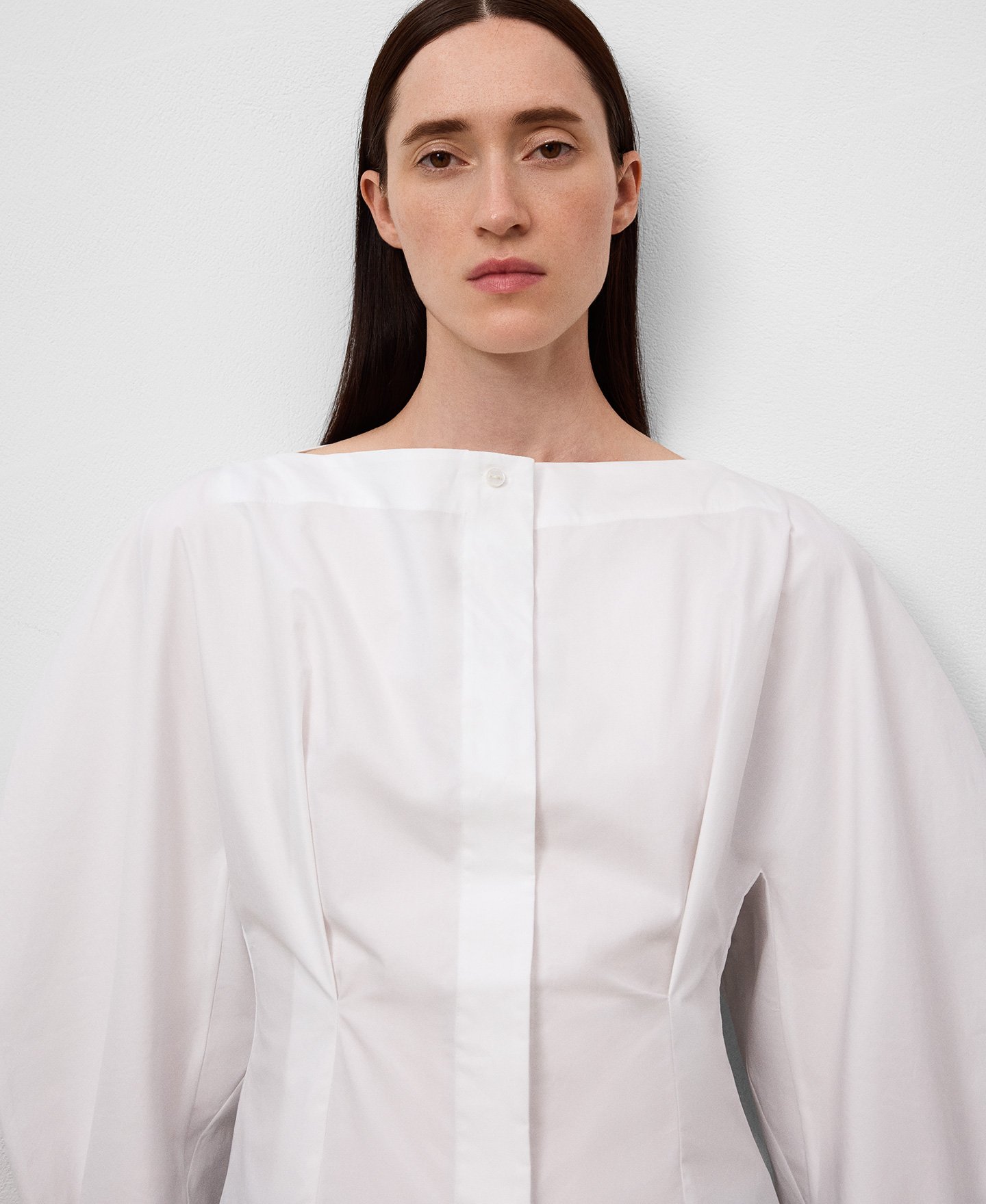 Camisa escote barco algodón mujer image number 3