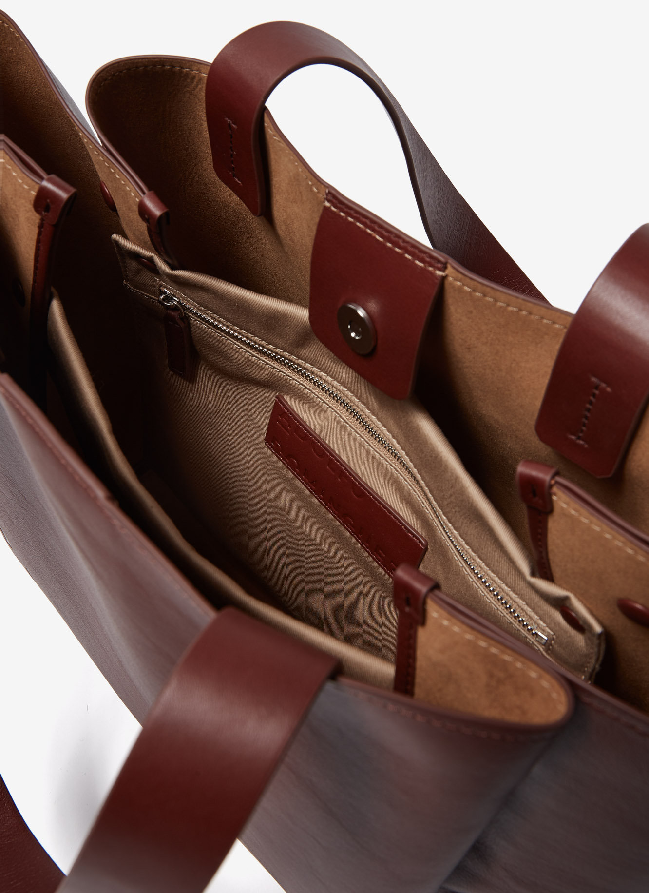 Smooth leather horizontal shopper image number 1
