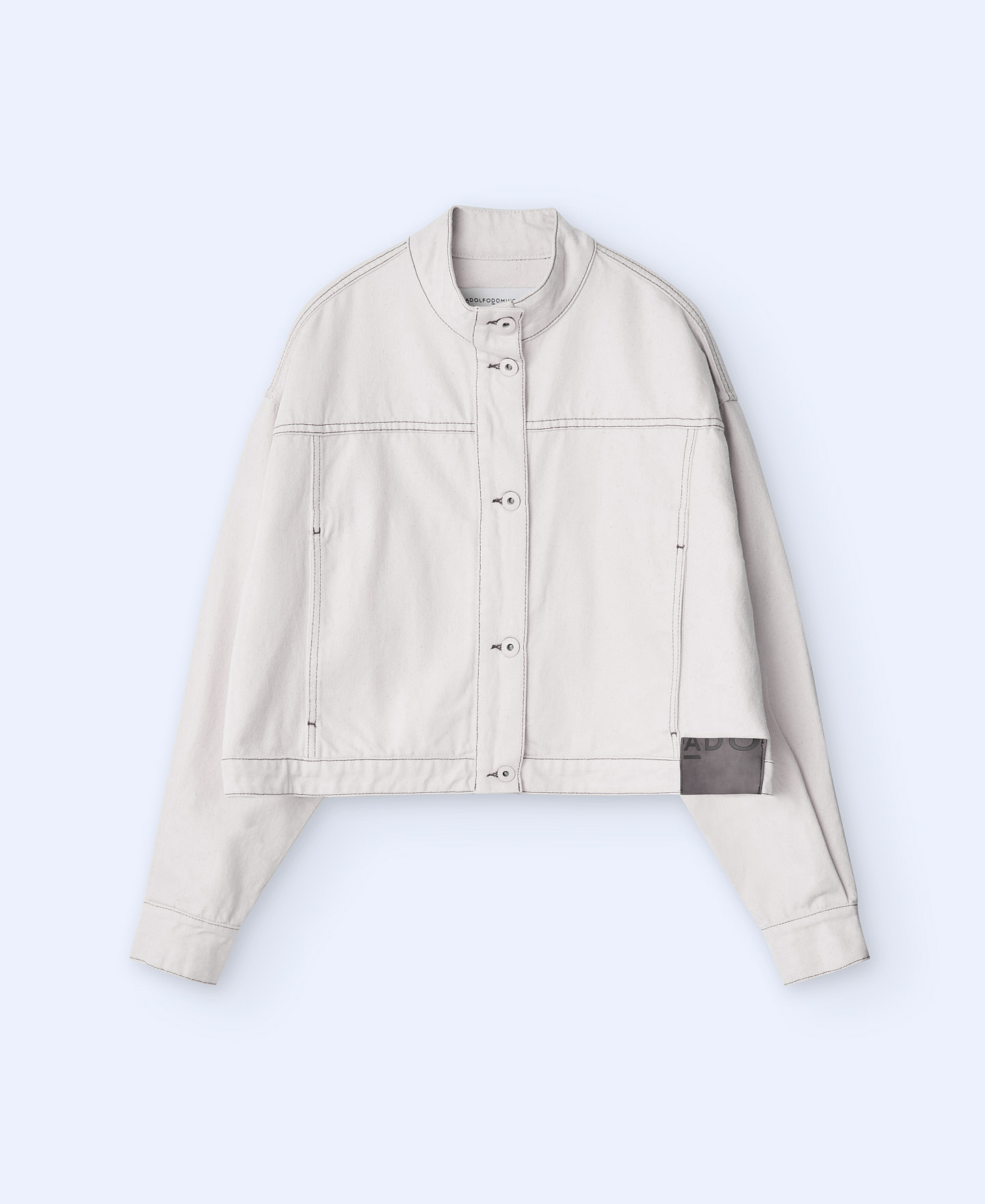 Funnel collar denim jacket image number 6