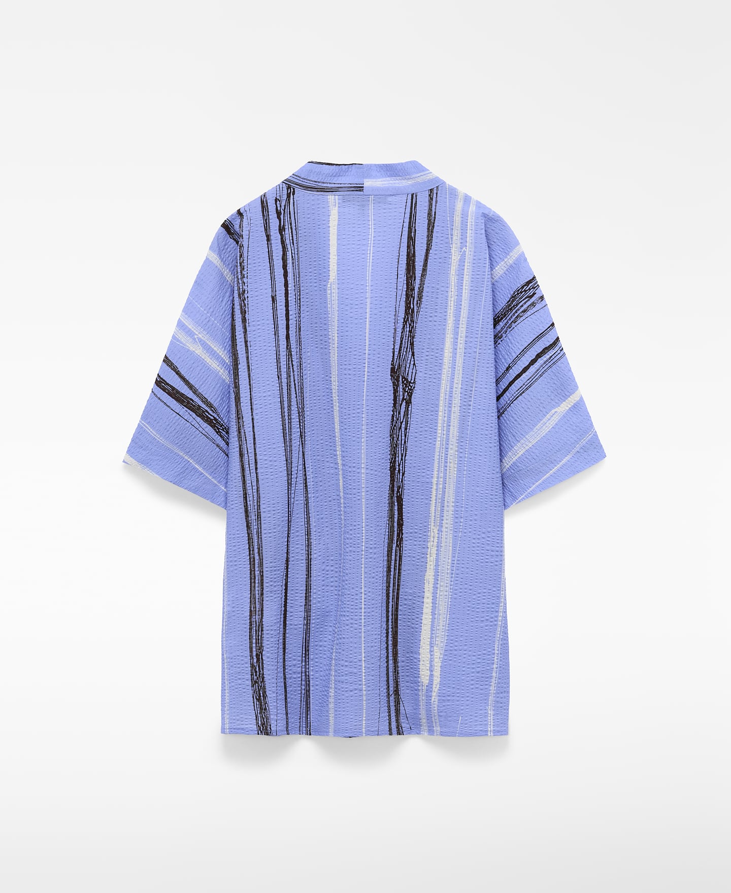 Irregular striped seersucker loop top image number 1