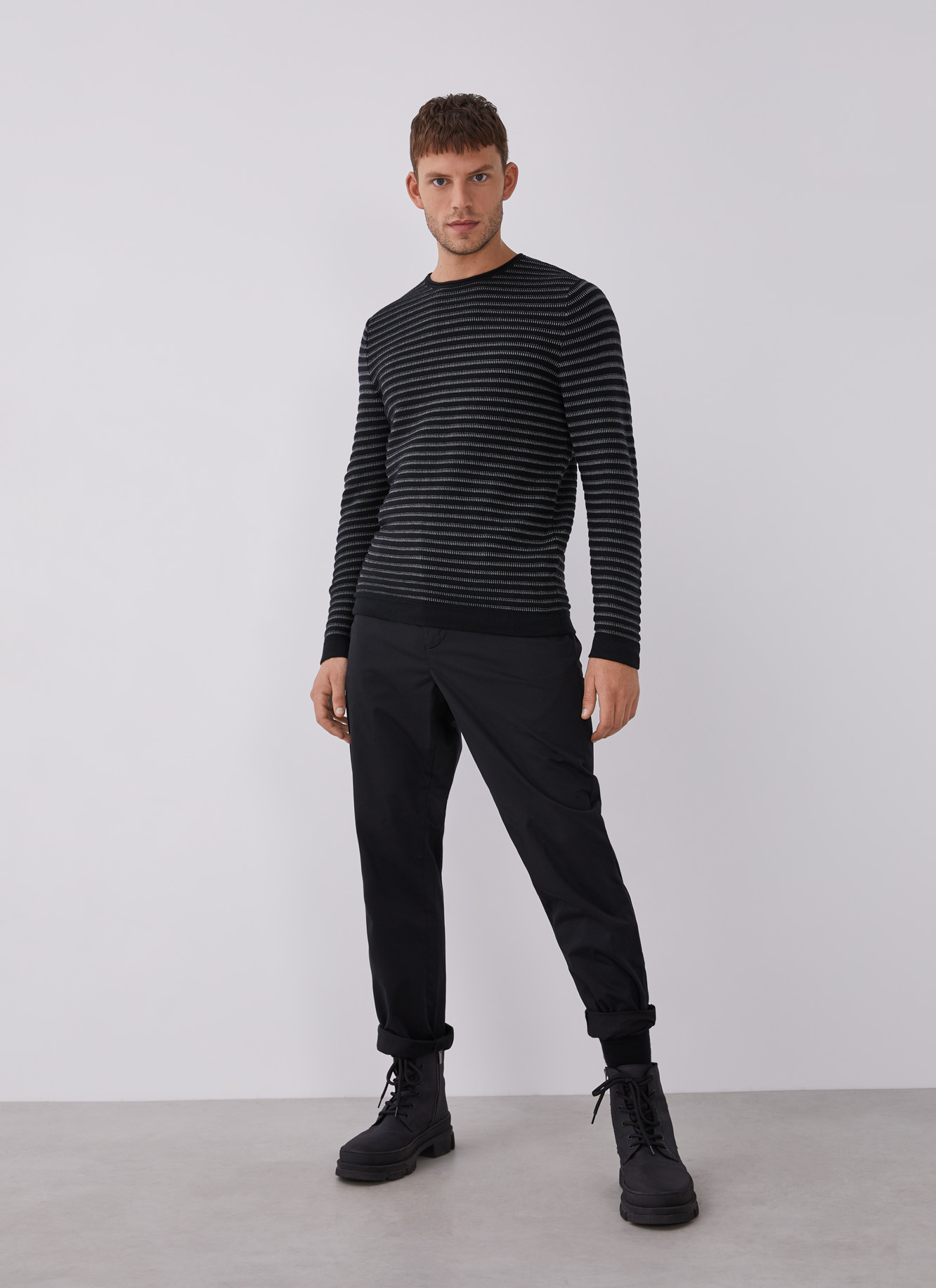 Striped cotton sweater image number 5