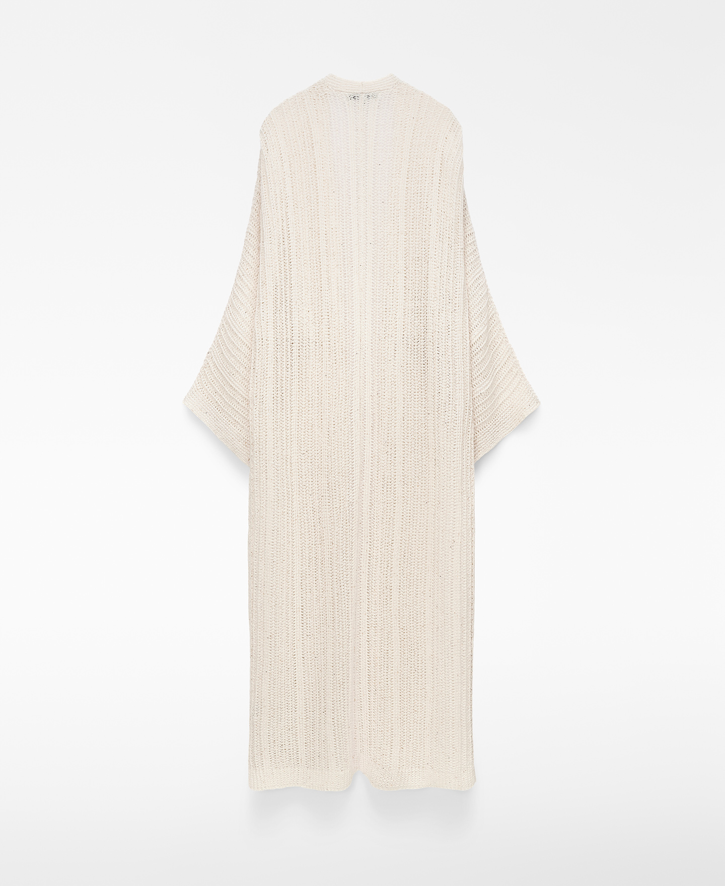 Long openwork knit kimono jacket image number 6