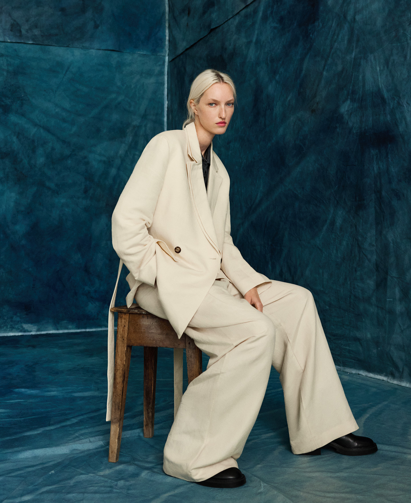 European linen blend trousers woman image number 0