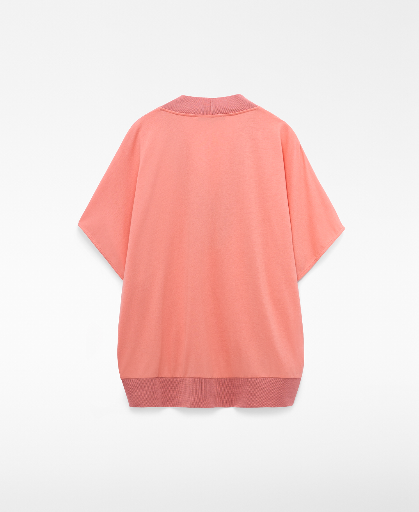 T-shirt de tecido duplo com gola em V image number 1