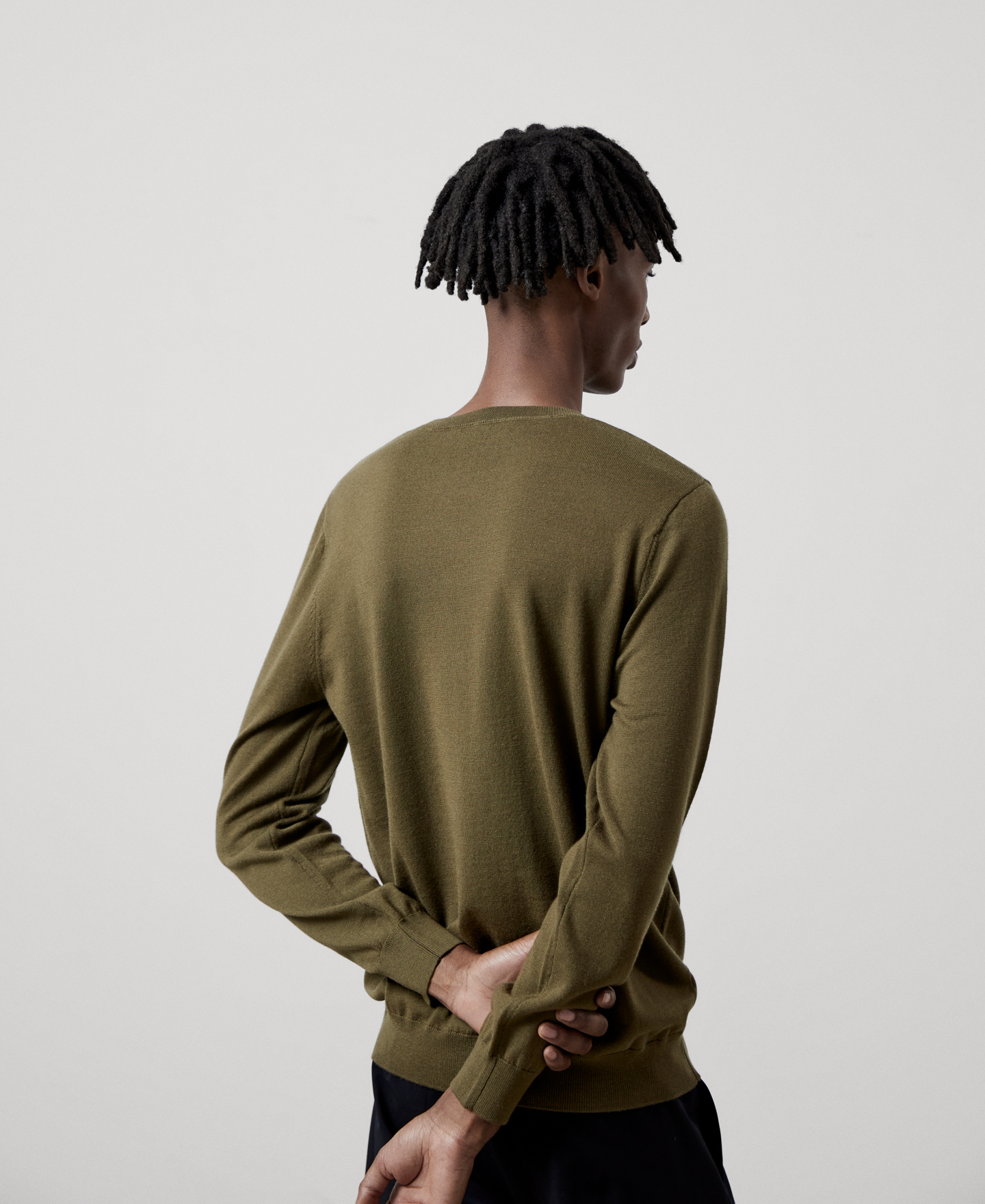 Merino wool crew neck sweater image number 2