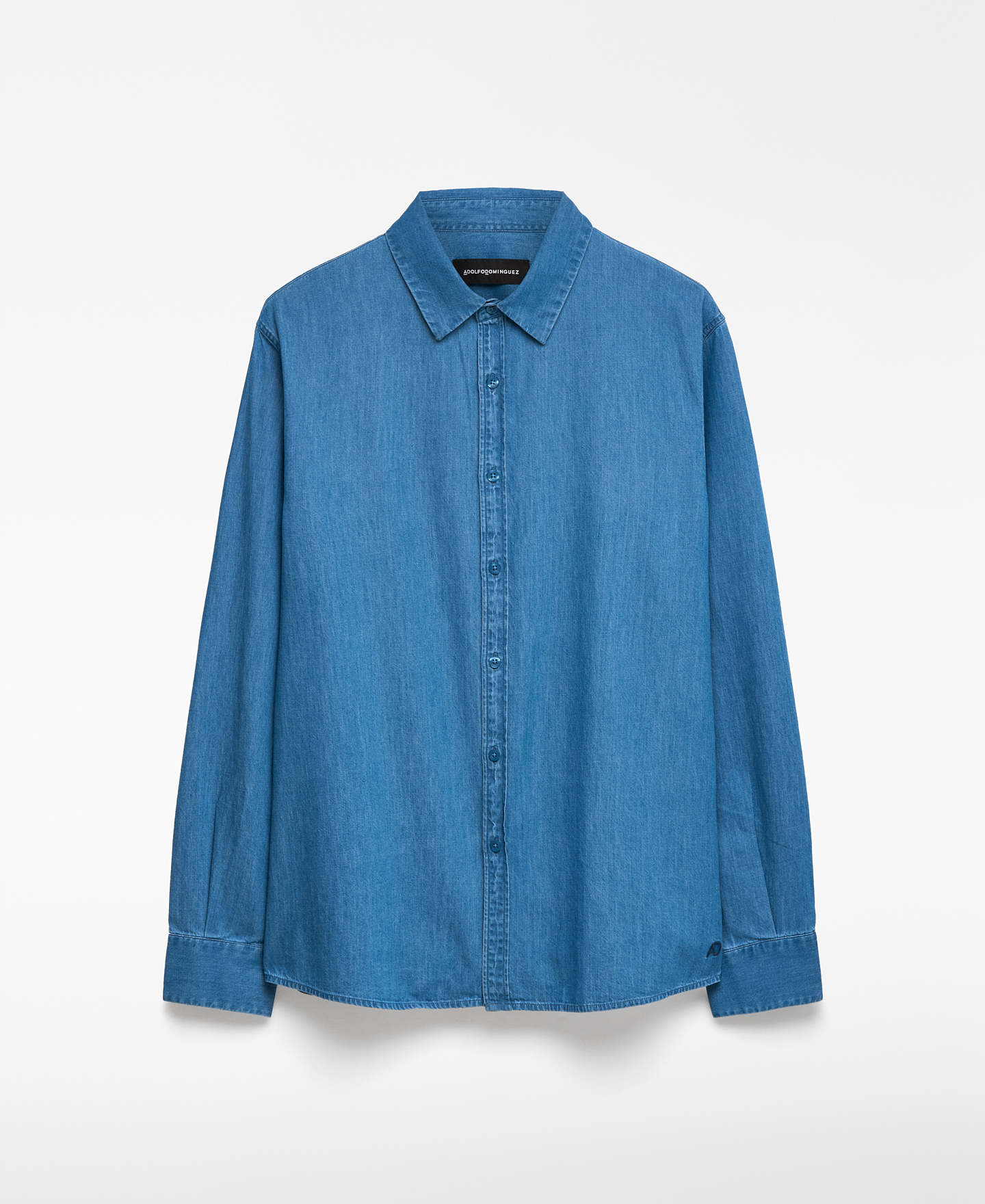 Camisa regular fit denim algodón hombre image number 4