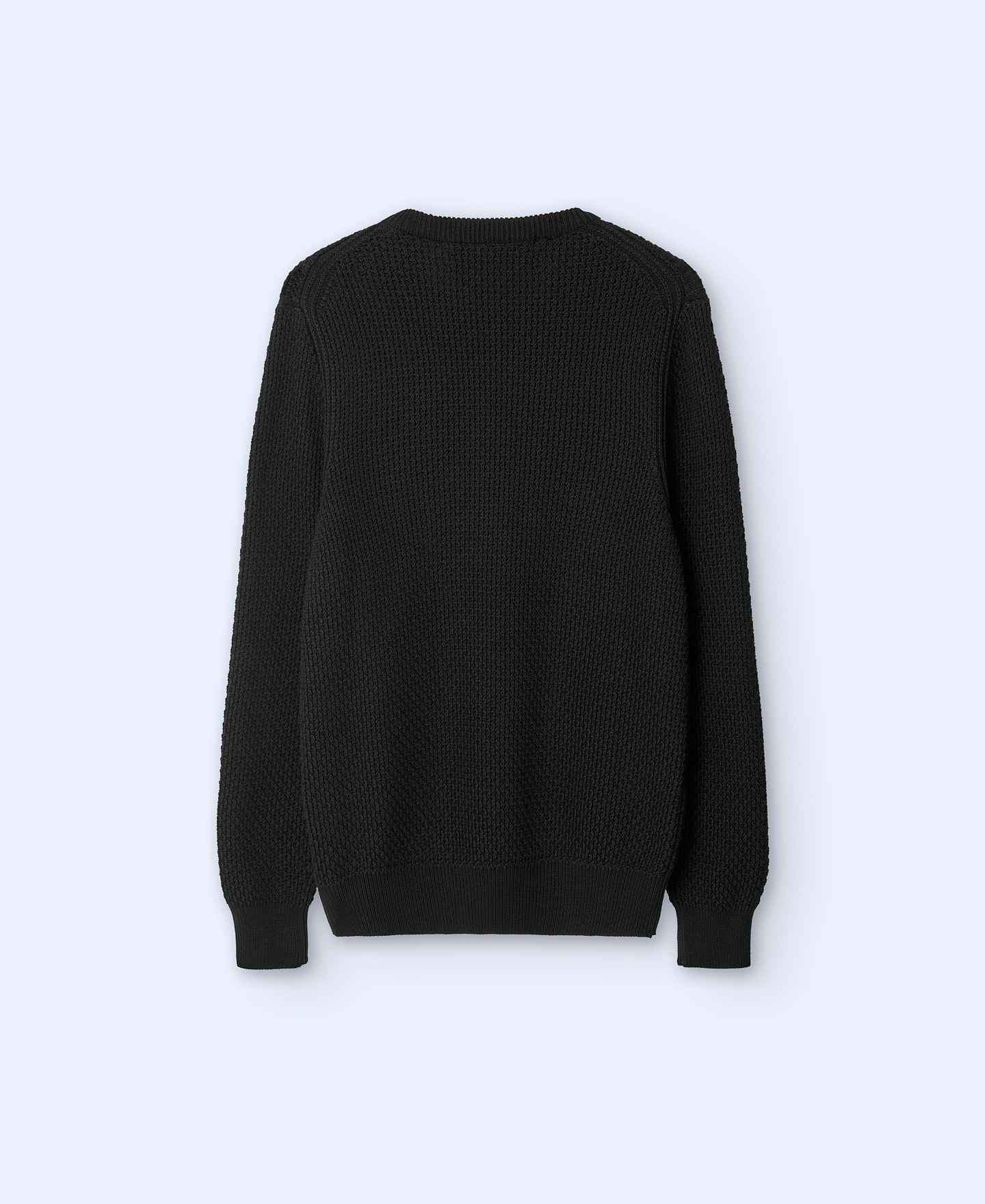 Cotton structured crew neck sweater image number 3
