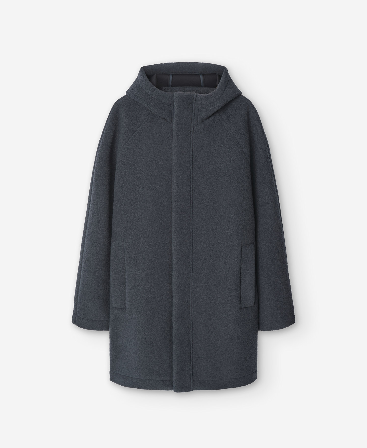 Grey polyester long coat for men image number 4