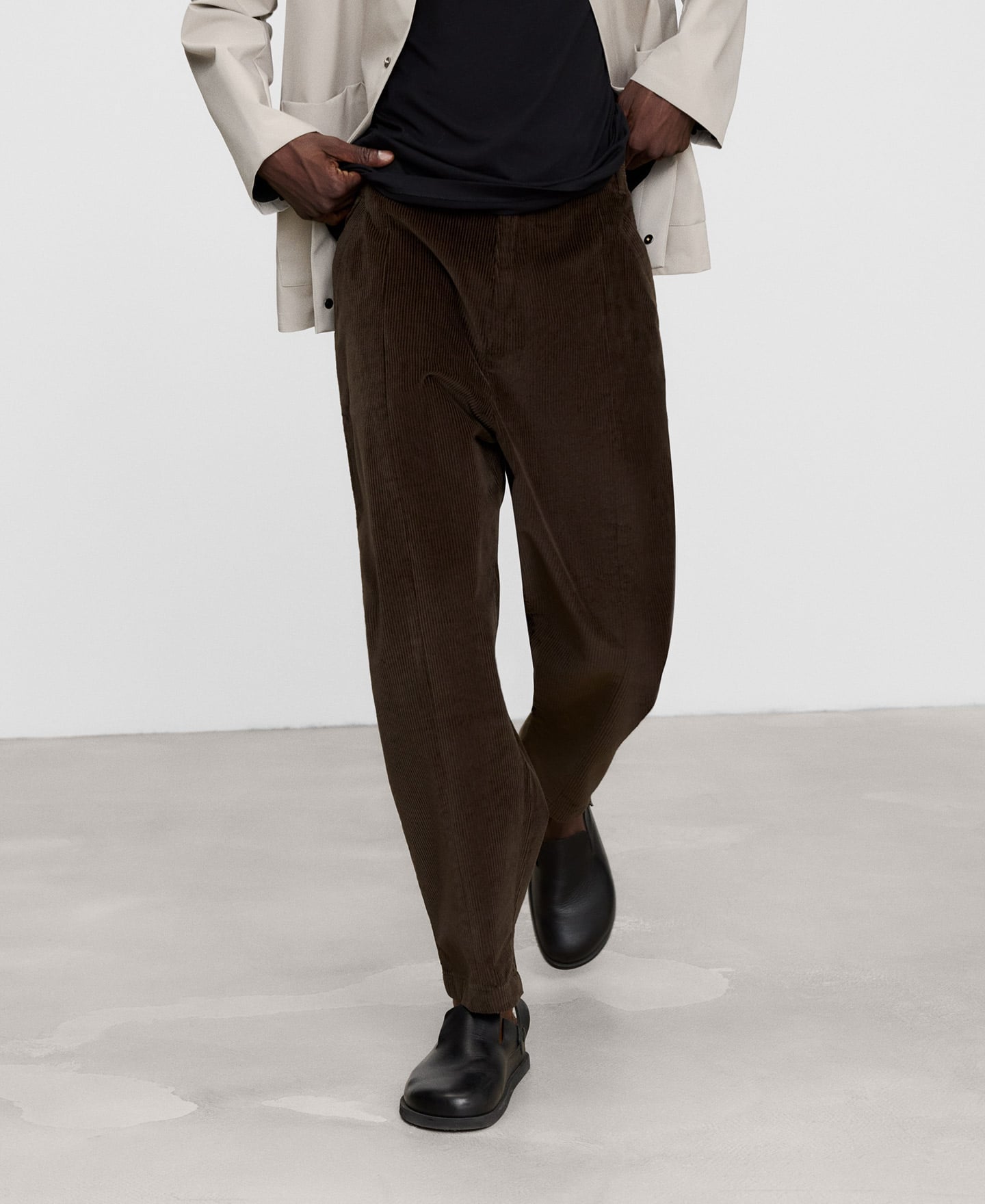 Carrot fit corduroy trousers image number 0