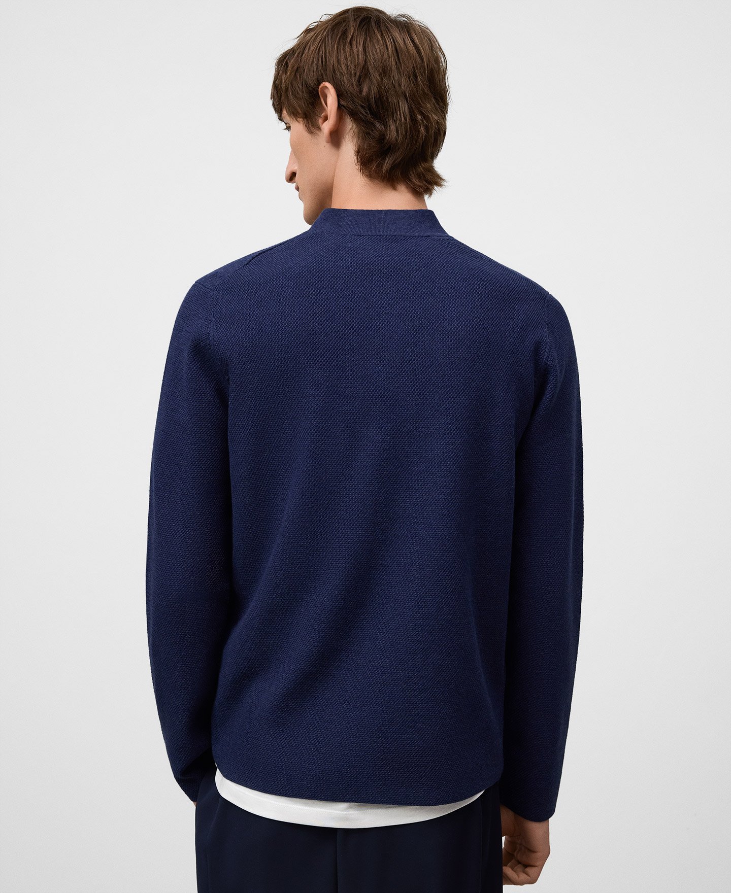 Cotton mandarin collar polo shirt man image number 2