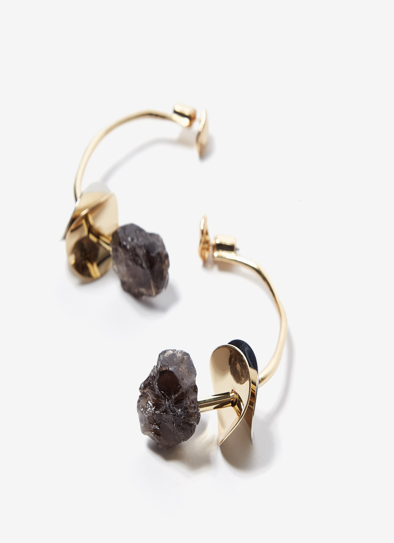 Long earrings with natural stones image number 1