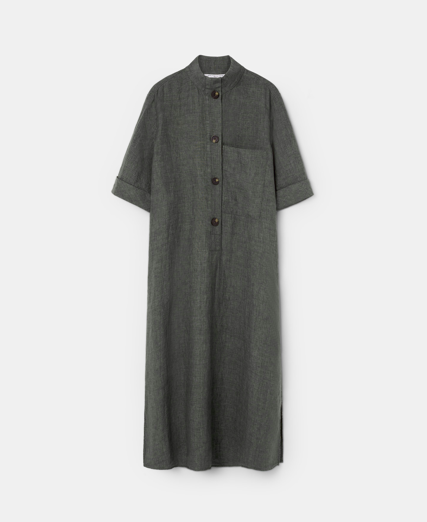Midi dress in natural European linen image number 4